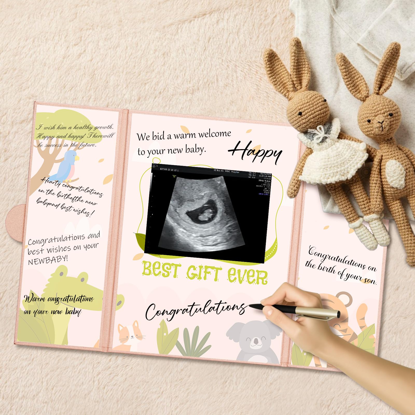 Elegant Rose Gold Baby Shower Guest Book Alternative - Creative Signature Board Keepsake for Boys & Girls - Perfect for Baby Shower Decorations, Gender Reveal Parties & Nursery Wall Art