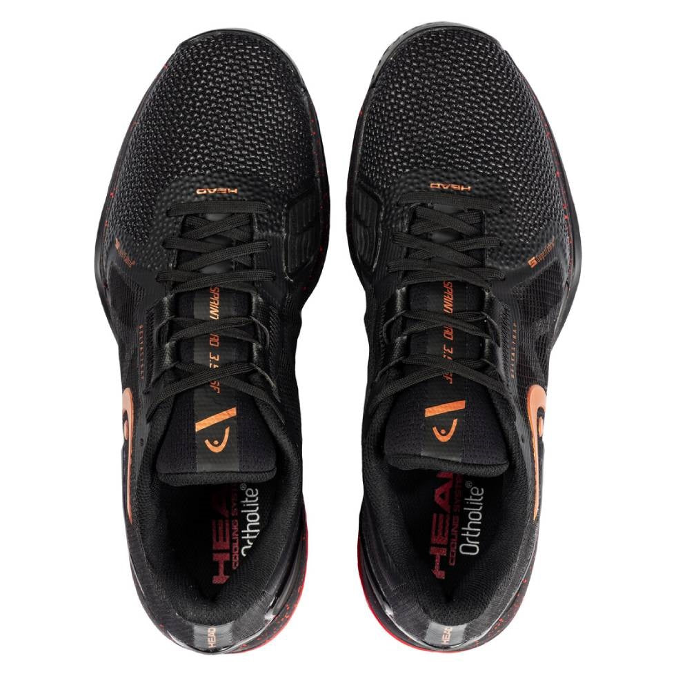 Head Sprint Pro 3.5 SF Men's Tennis Shoes - Lightweight Performance Court Shoes for Men (Black/Orange) | Perfect for Competitive Matches & Casual Play