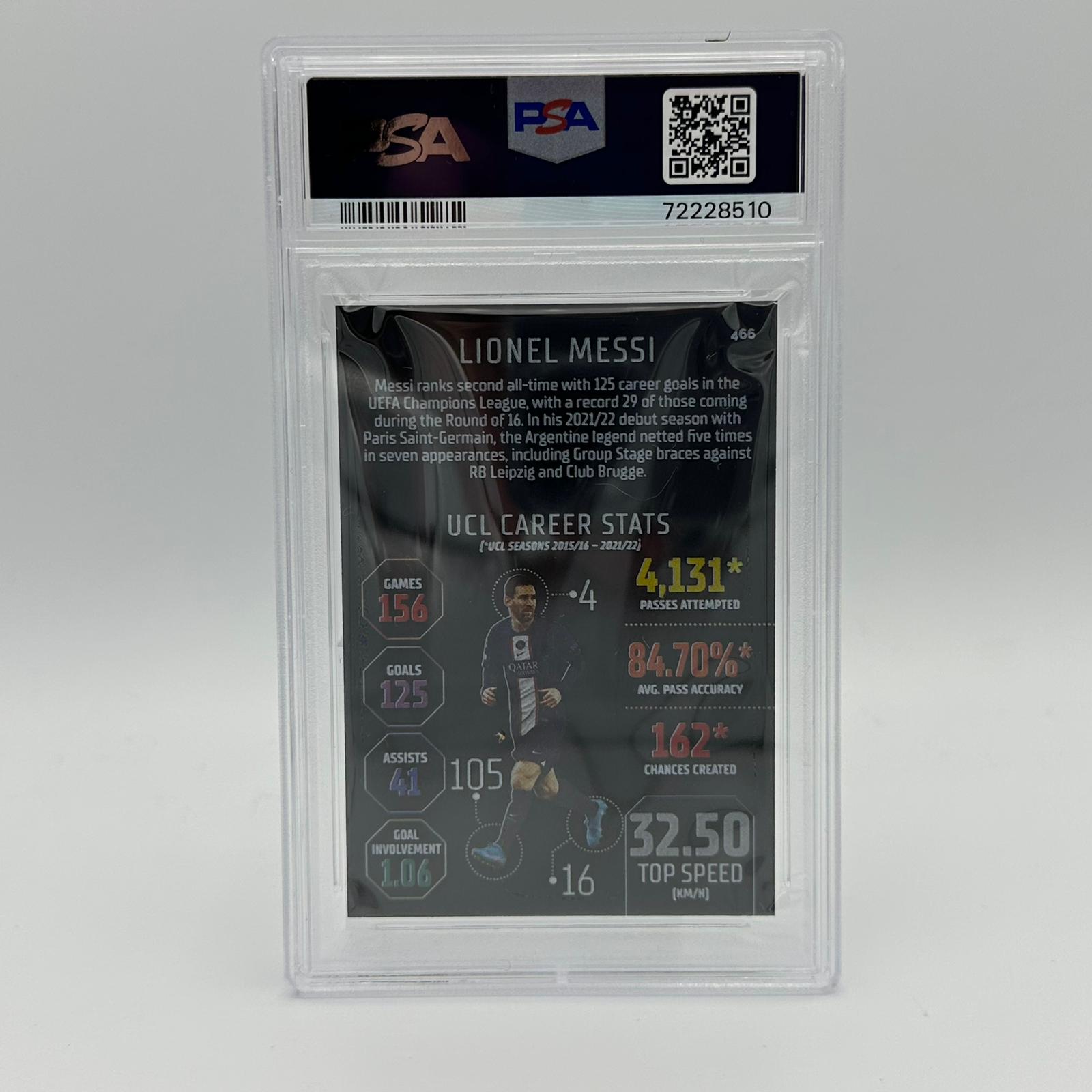PSA 9 Lionel Messi #466 Black Edge Edition Soccer Trading Card - Perfect for Collectors, Investors & Sports Memorabilia Enthusiasts