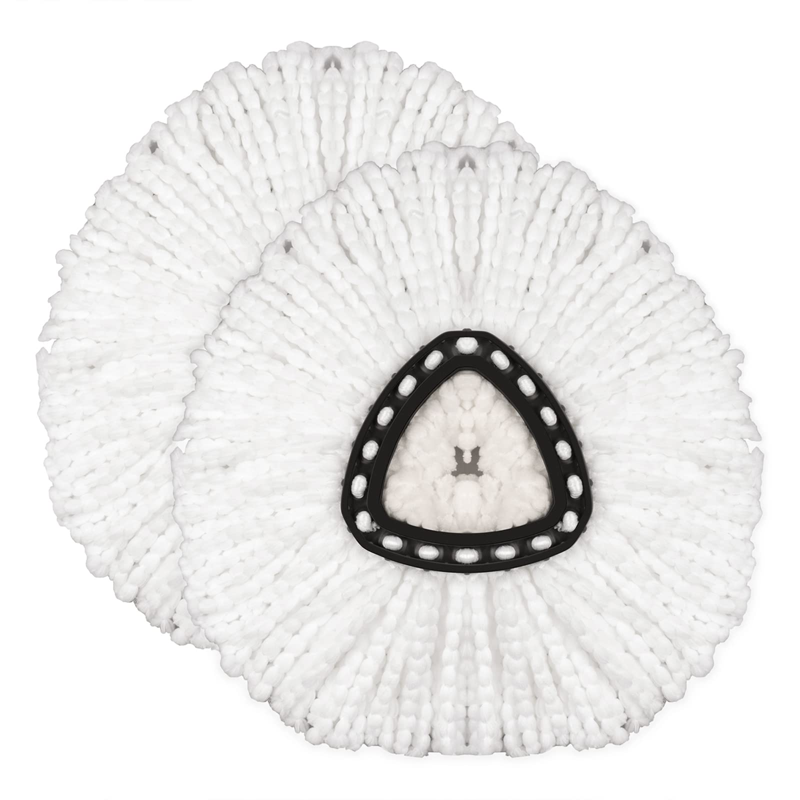 2 Pack EasyWring Spin Mop Replacement Heads - Microfiber Mop Refills for Deep Cleaning Floors, Tiles & Hardwood - Compatible with Most Spin Mops (Perfect for Kitchen, Bathroom & Pet Hair Cleaning)