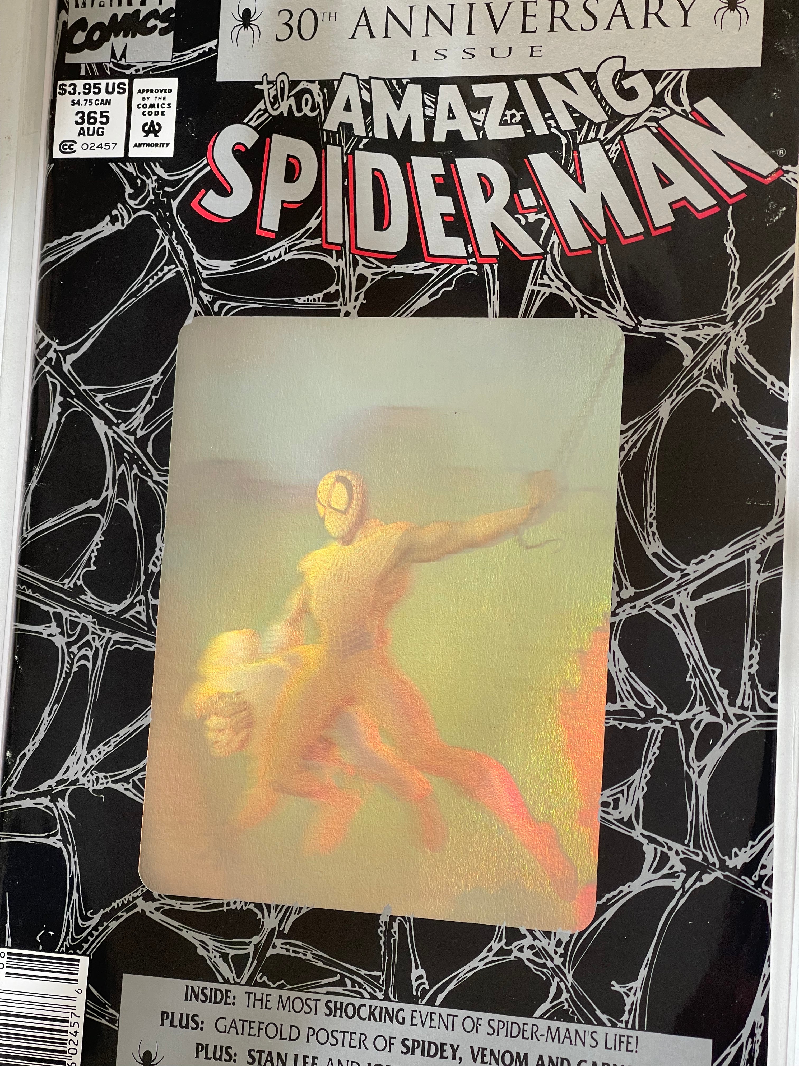 Vintage Amazing Spider-Man Hologram Cover Comic Book #365 - Rare Collectible for Marvel Fans & Comic Enthusiasts | Perfect for Display, Gifts & Investment