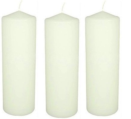 12 Pack Unscented 3x9 Inch Bulk White Pillar Candles for Weddings, Church, Home Decor & Romantic Ambiance