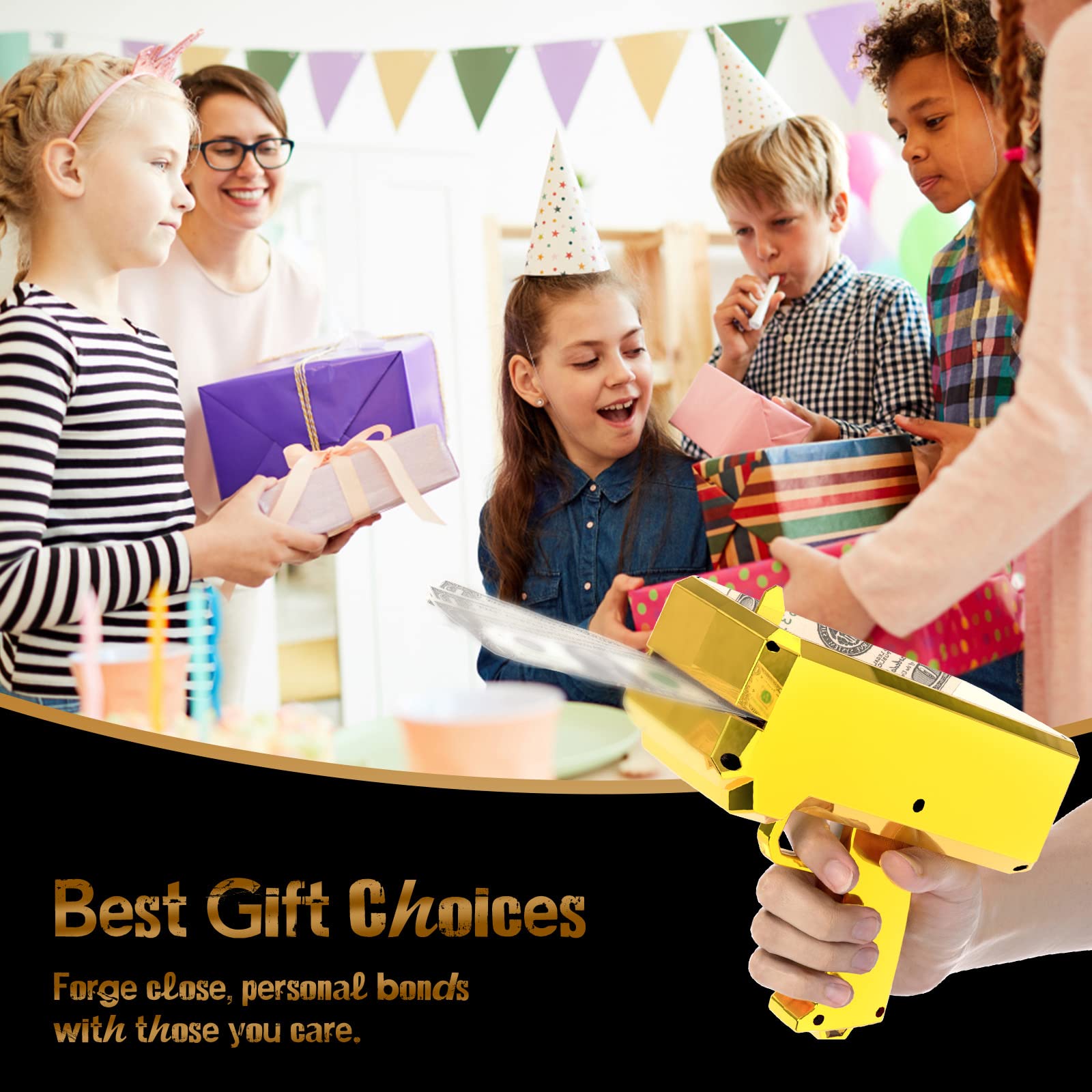 RUVINCE Realistic Money Gun Shooter - Prop Cash Gun for Movies, Parties & Games | Handheld Make It Rain Money Gun for Events, Celebrations & Film Productions
