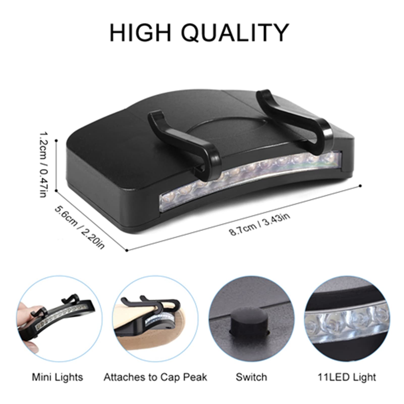 Ultra Bright LED Clip on Cap Light with Motion Sensor - Waterproof Hat Light for Running, Hiking & Nighttime Outdoor Activities