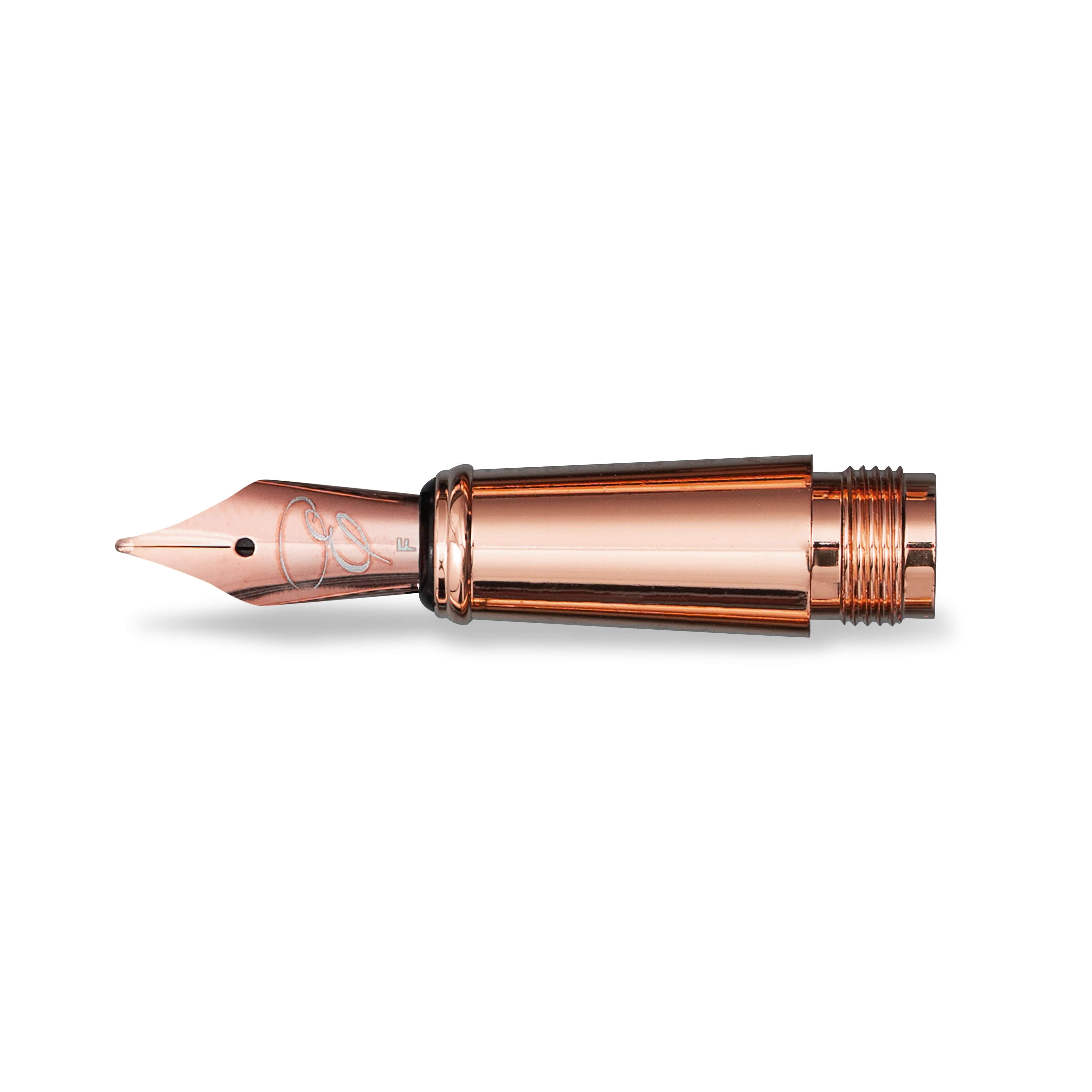 Premium Rose Gold Fountain Pen Replacement Nib with Ink Converter - Ideal for Calligraphy, Writing & Art Projects