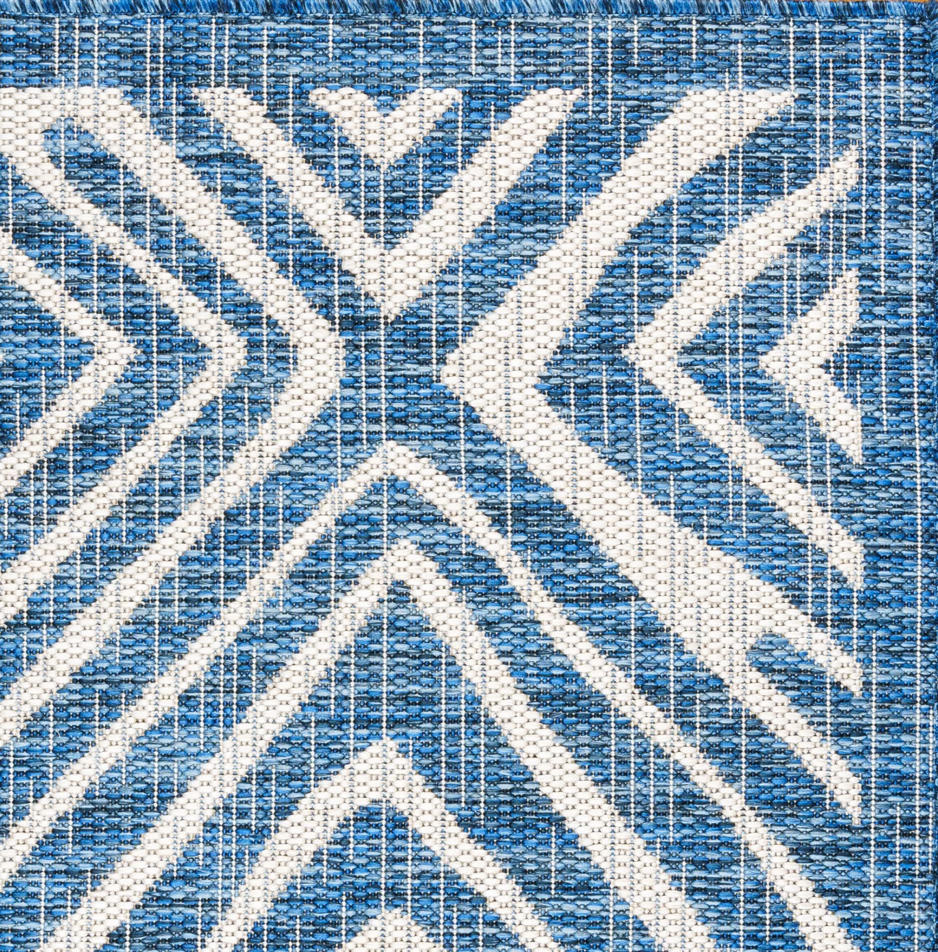 Gertmenian Indoor Outdoor Area Rug - Classic Flatweave Moroccan Design II - Stain & UV Resistant Carpet for Deck, Patio & Mudroom - 9x13 Extra Large Navy Blue Ivory Tribal Safari Rug (19496) - Perfect for Living Room, Bedroom, and Outdoor Spaces