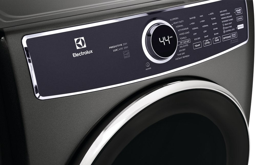 Electrolux ELFG7637AT 8.0 Cu. Ft. Titanium Front Load Gas Steam Dryer - Large Capacity, Energy Efficient for Home Laundry Room, Perfect for Families & Heavy Loads