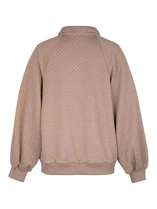 Women's Solid Color Front Pocket Sweatshirt - Cozy Pullover for Casual Wear, Lounge & Outdoor Activities