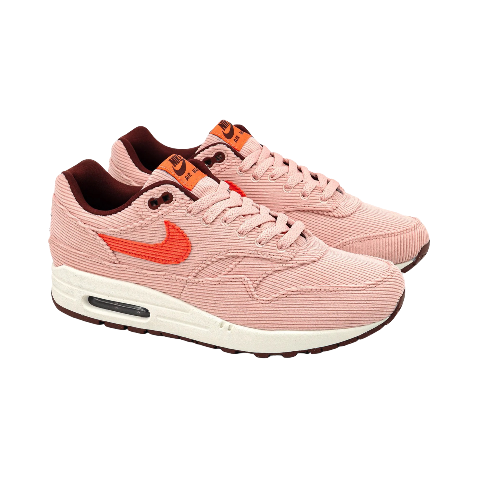 Nike Air Max 1 Premium Corduroy Sneakers - Bright Coral Women's Running Shoes for Jogging & Casual Wear
