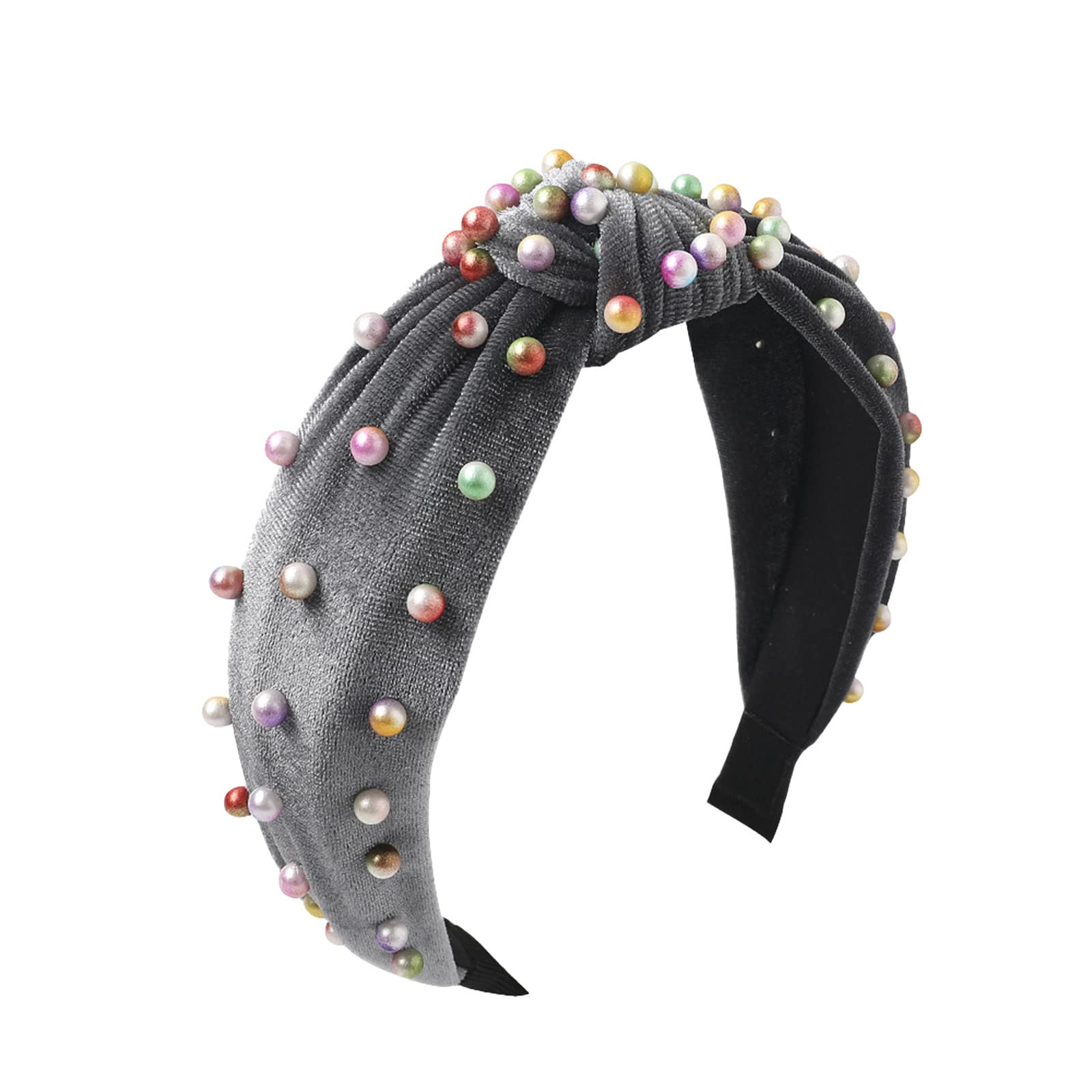 DFDGBD Cute Pearl & Gold Velvet Hair Clips - Elegant Knotted Headband Accessories for Women & Girls (One Size) | Perfect for Weddings, Parties & Daily Styling