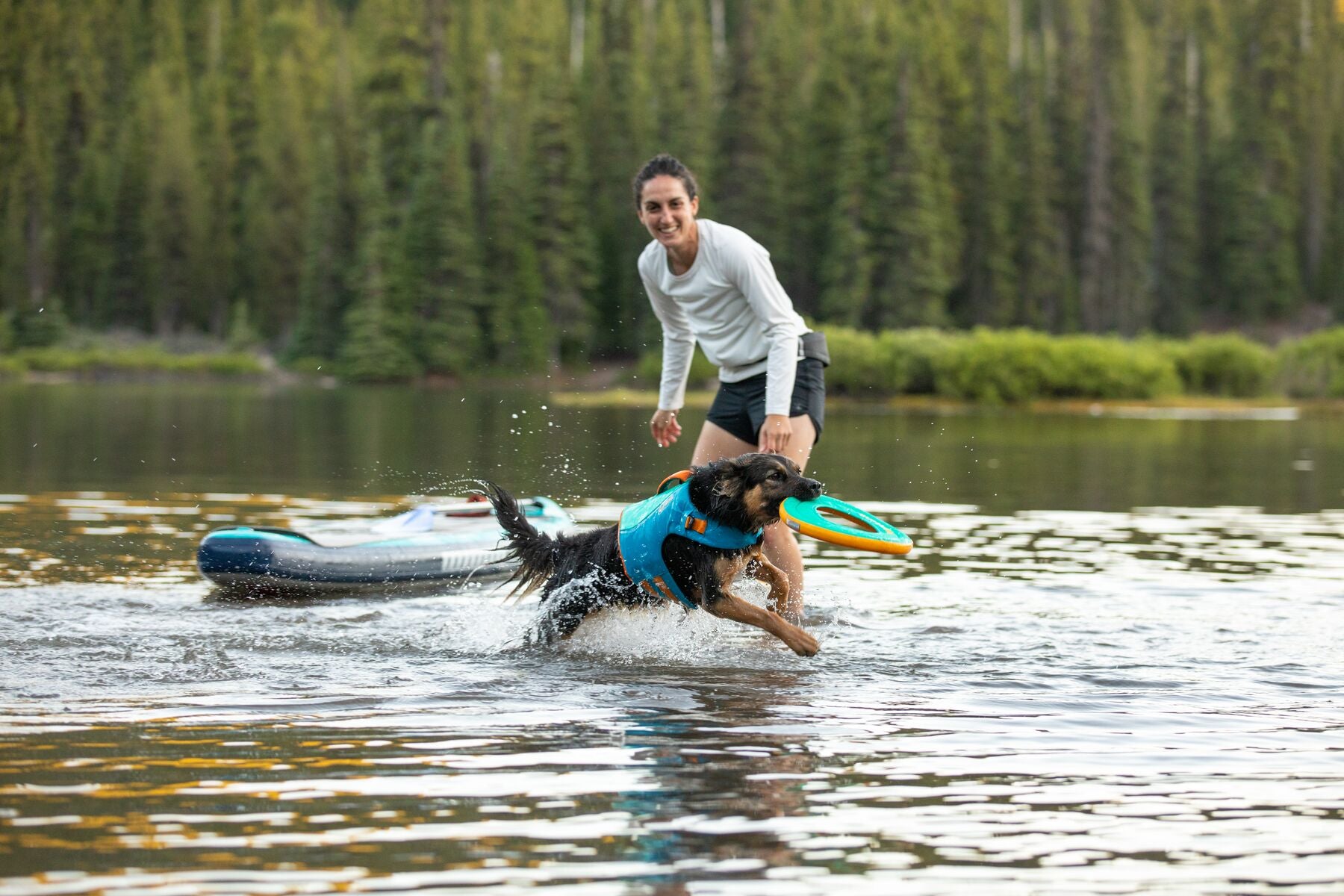 Hydro Plane™ Floating Dog Disc - Blue Aqua (Aurora Teal) - Waterproof Floating Fetch Toy for Dogs - Perfect for Pool, Beach & Lake Play by Ruffwear®