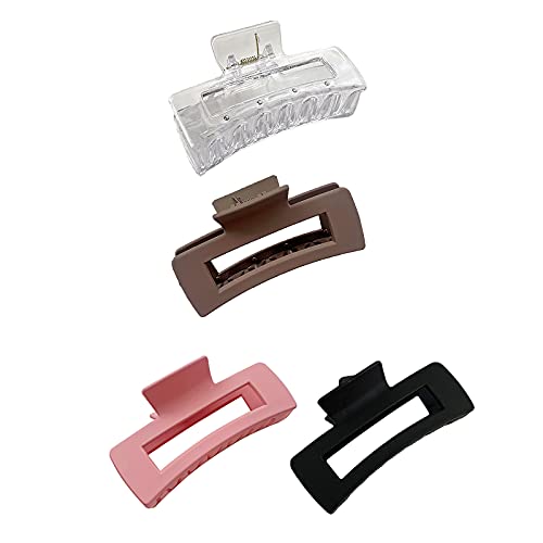Premium Non-Slip Large Acrylic Hair Clips for Women & Girls - Strong Hold French Design Jaw Clips for Thick & Thin Hair (90s Style) - Trendy Hair Accessories Set for Teens & Adults - Perfect for School, Work, Parties & Everyday Styling