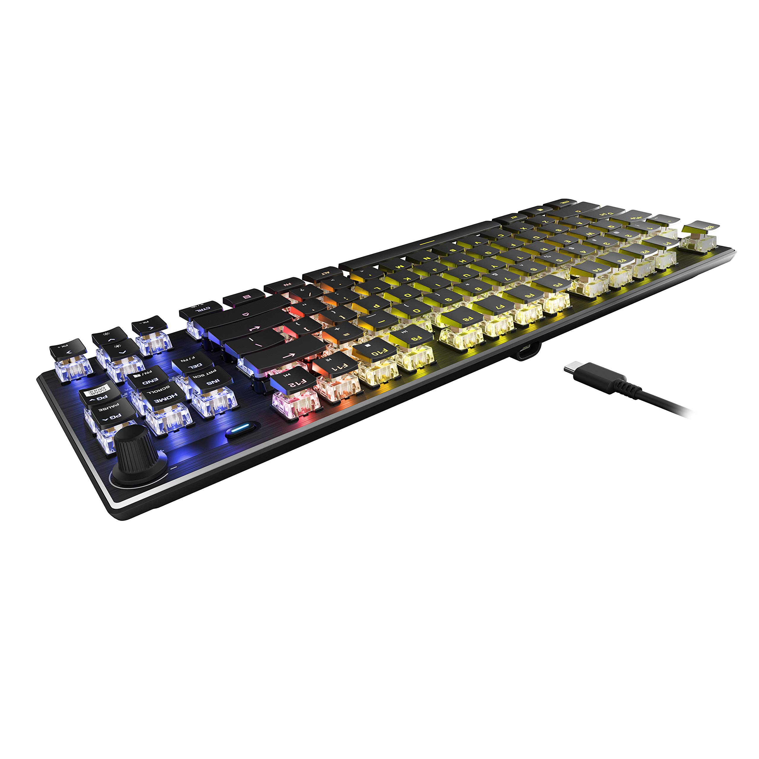 ROCCAT Vulcan TKL Compact Mechanical Gaming Keyboard - Titan Switch Optical, RGB AIMO Lighting, Anodized Aluminum Frame, Detachable USB-C - Tenkeyless Design for PC Gamers & Esports | Perfect for FPS, MOBA & Typing