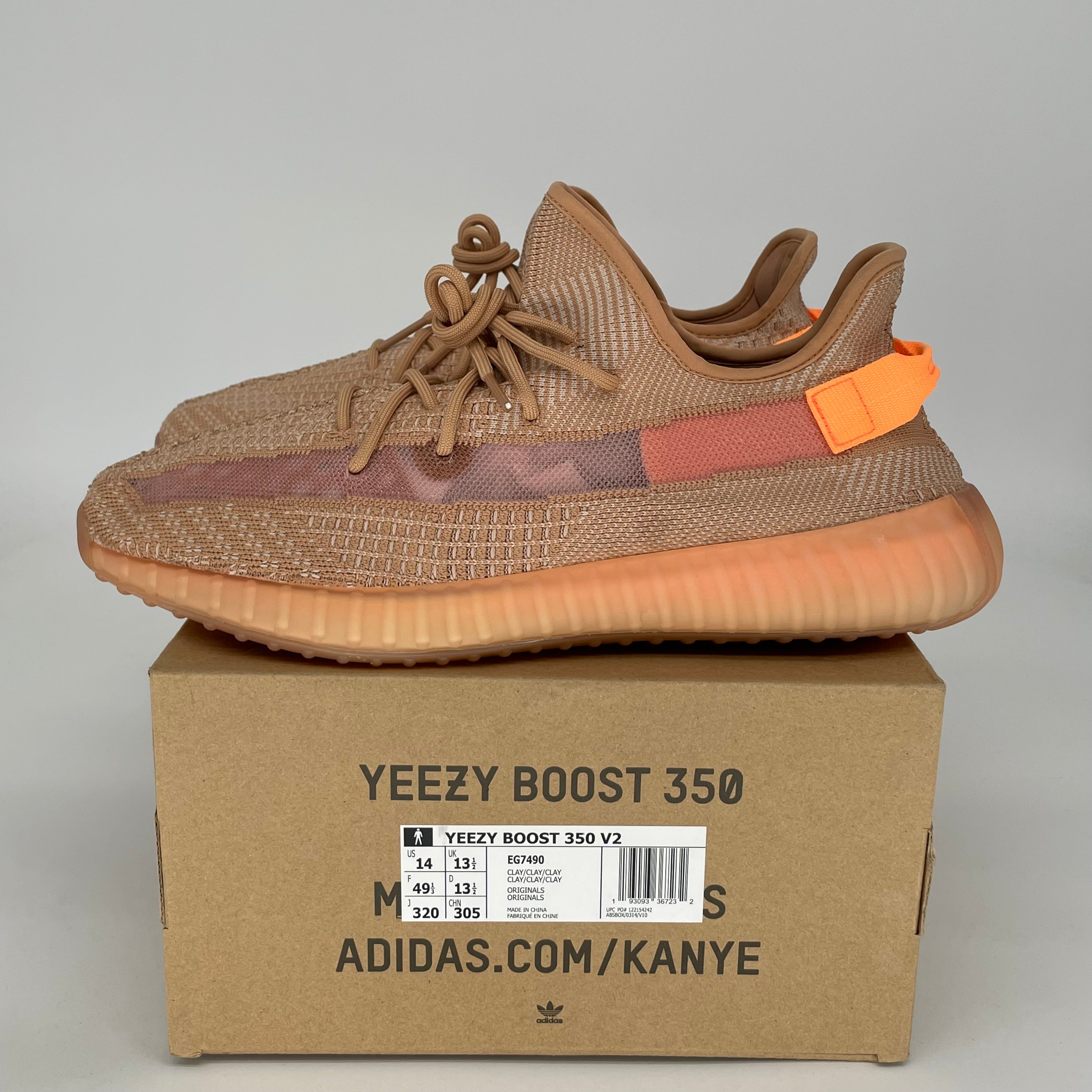 Adidas Yeezy Boost 350 V2 'Clay' - Men's Size 14 Sneakers (EG7490) | Running, Gym & Casual Wear Shoes