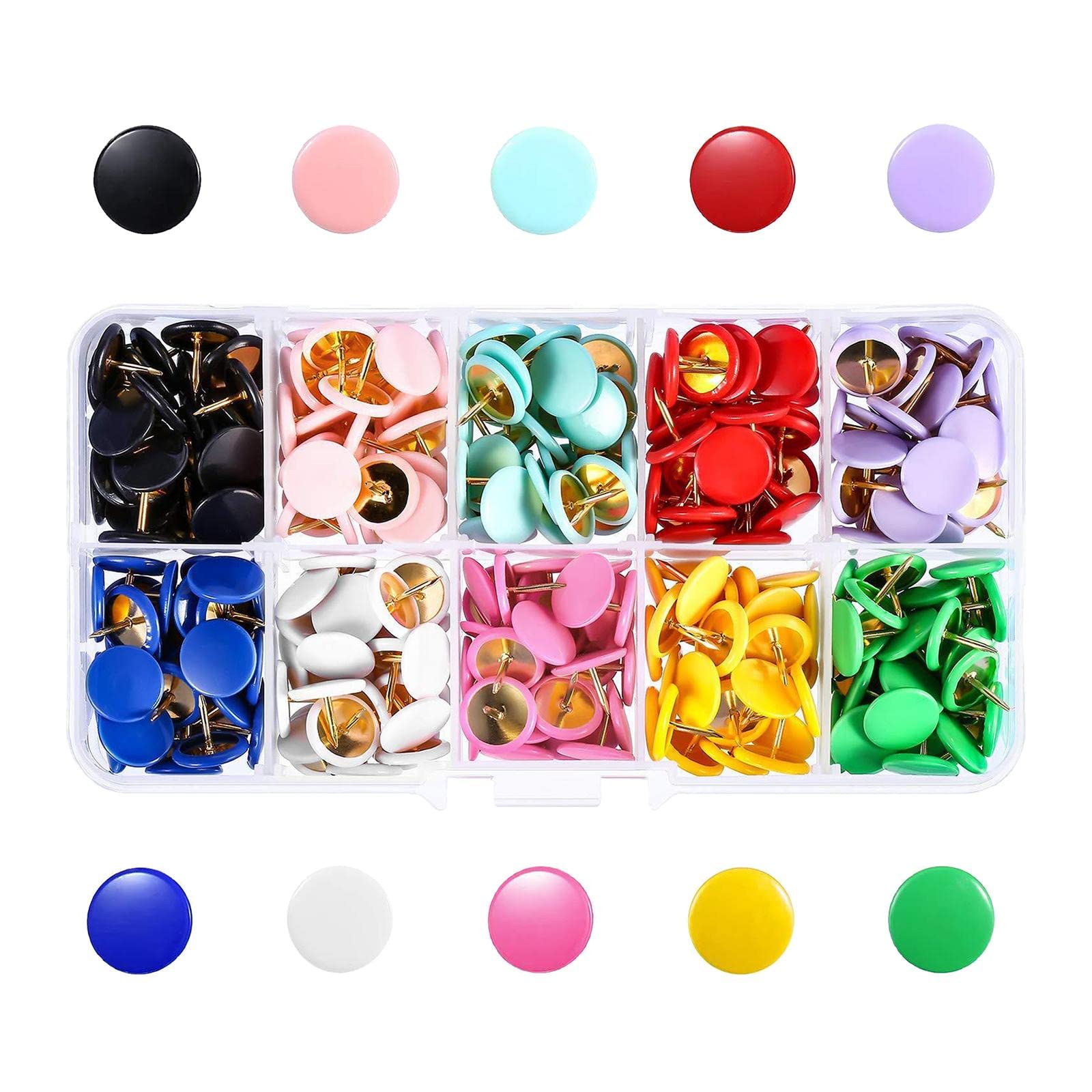 300 Pcs Multi-Color Thumb Tacks for Bulletin Boards - Push Pins for Office, School & Home Organization (Assorted Colors) - Perfect for Cork Boards, Memo Boards & DIY Projects