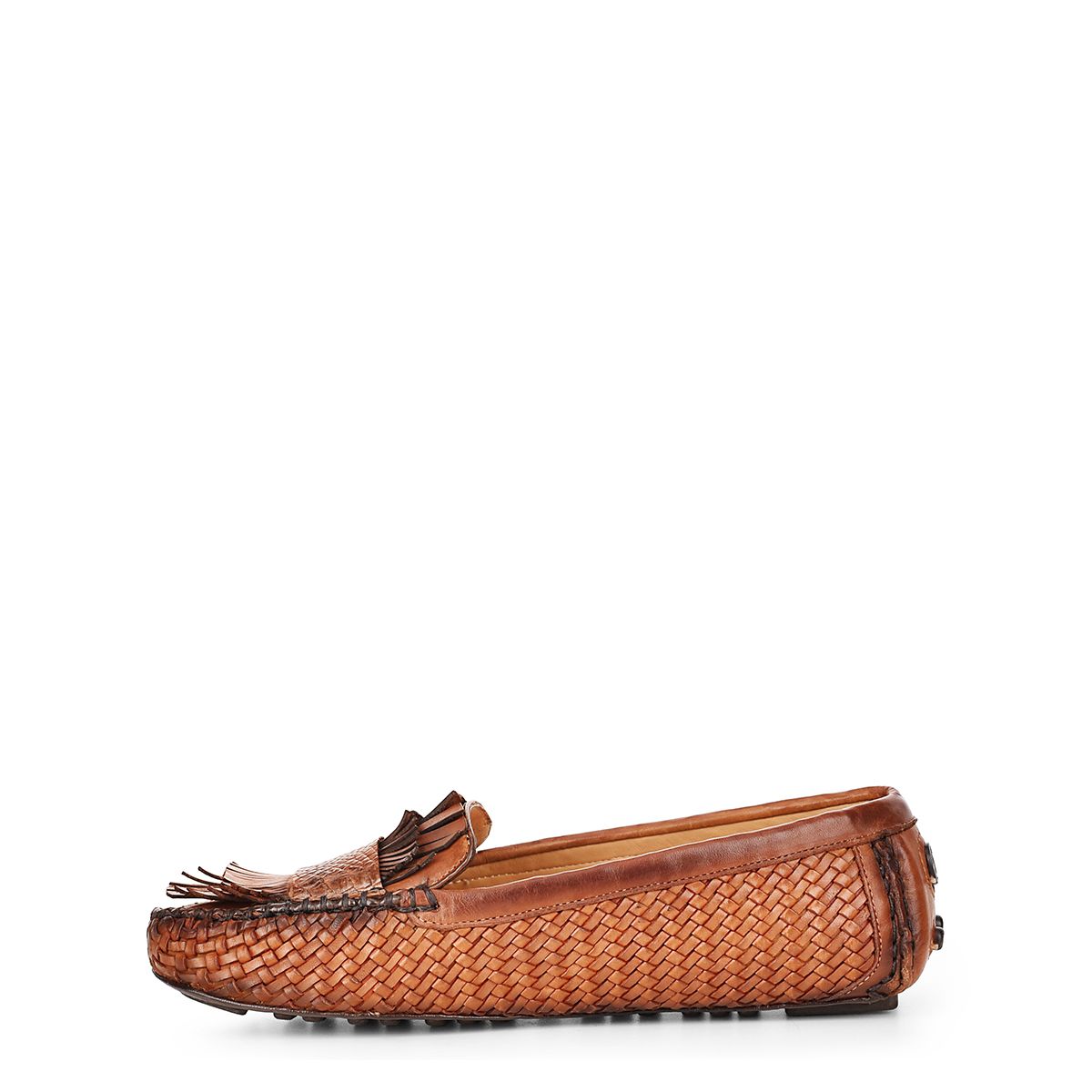 Women's Cuadra Brown Fashion Casual Woven Leather Flat Driving Shoes - Comfortable Slip-On Loafers for Everyday Wear, Office & Travel