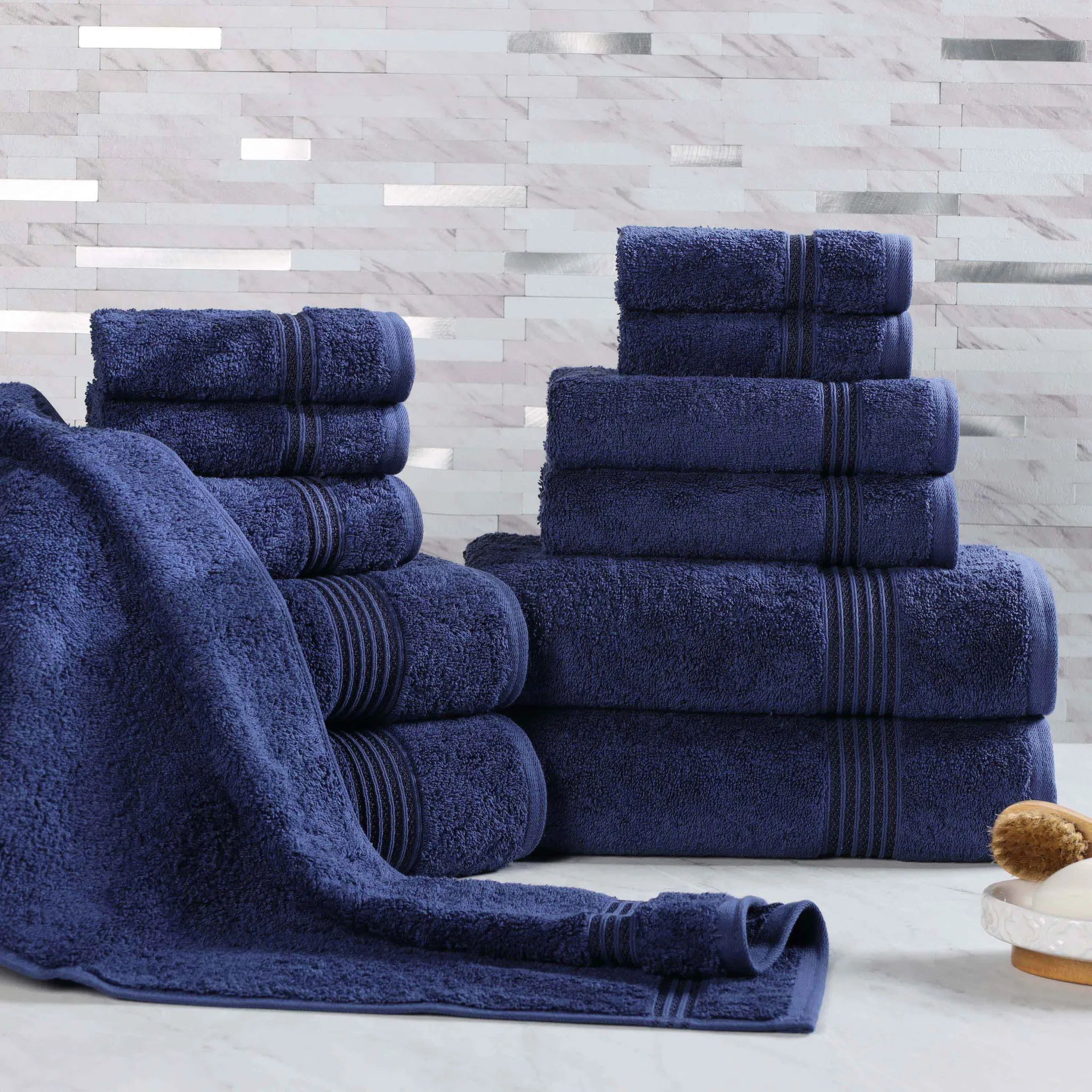 Premium 12-Piece Egyptian Cotton Towel Set - Ultra Soft, Highly Absorbent Bath & Beach Towels for Luxury Spa, Hotel, and Home Use