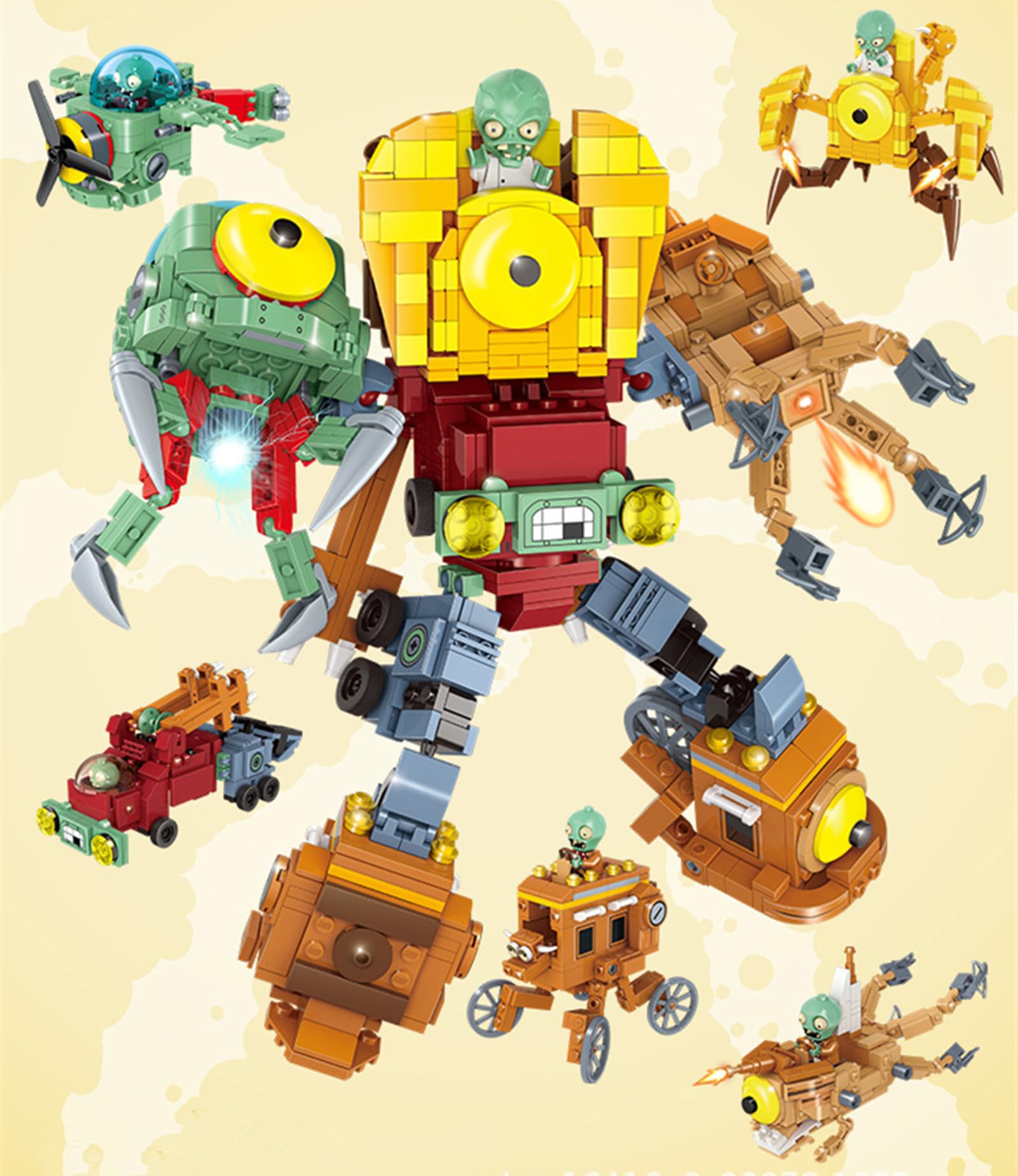 JHESAO Plants vs Zombies Assemble Action Figures Toy Set - Series 1 & 2 Collectible Building Kit for Kids & Fans | Perfect Gift for Birthday, Christmas Parties | Fun Game-Themed Play for Home & School Activities
