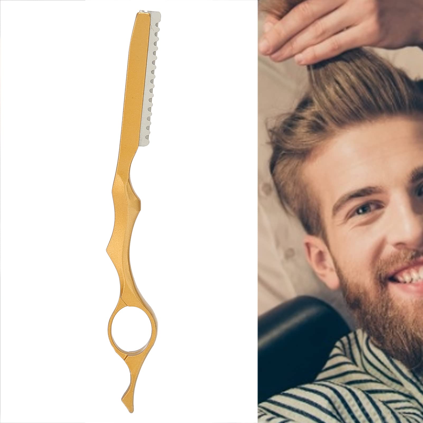 Professional Hair Cutting Razor - Styling & Thinning Knife for Texturizing & Trimming (Golden) | Perfect for Barbers, Stylists & DIY Haircuts at Home