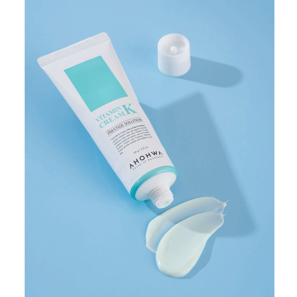 AHOHWA Vitamin K Cream 80g - Dark Circle & Bruise Relief, Anti-Aging Eye Treatment - Perfect for Nighttime Skincare & Post-Procedure Recovery