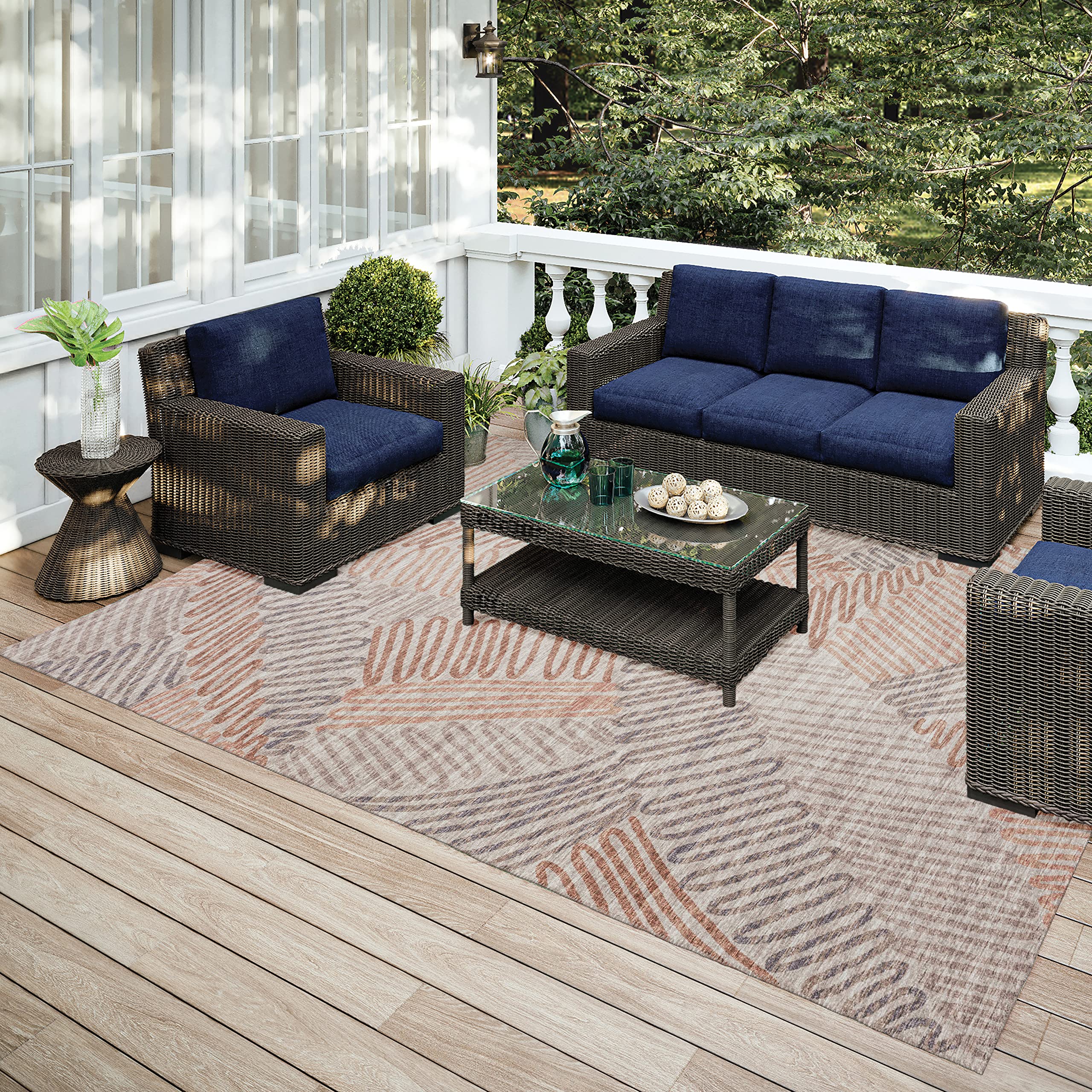 Addison Rugs Yuma AYU41 Mocha 8' x 10' Area Rug - Soft & Durable Living Room Carpet for Home Decor, Bedroom, Office