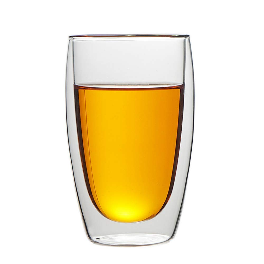 Premium Double Wall Insulated Glass Coffee Mugs - 15oz (450ml) Thermal Drinking Glasses for Hot & Cold Beverages - Ideal for Coffee, Tea, Latte, Cappuccino, Milk - Perfect for Home, Office, Cafe & Gifts