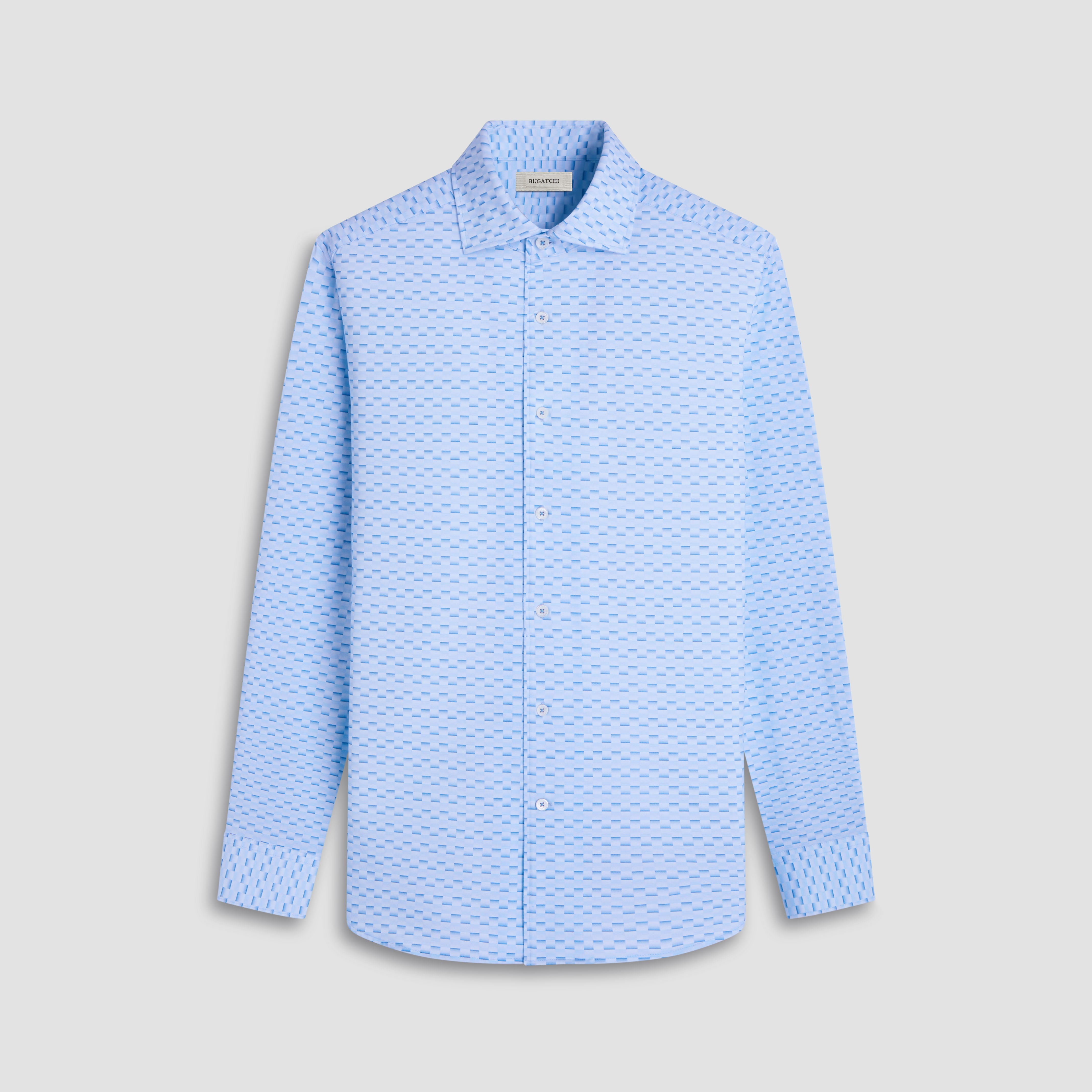 Devon Basketweave Cotton Shirt for Men - Soft Breathable Button Down Casual Shirt for Office, Dating & Outdoor Activities