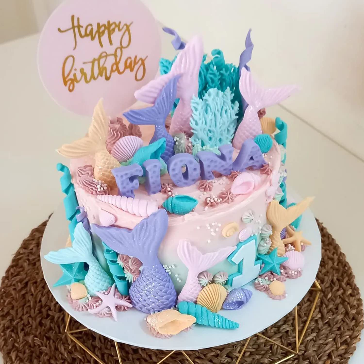 AIMEIKI 3-Pack Silicone Mermaid Fondant Molds Set - Mermaid Tail, Seashell, Starfish, Seahorse & Conch for Cake Decorating, Candy Making, Chocolate Molds & DIY Crafts - Perfect for Birthday Parties, Baby Showers & Wedding Cakes