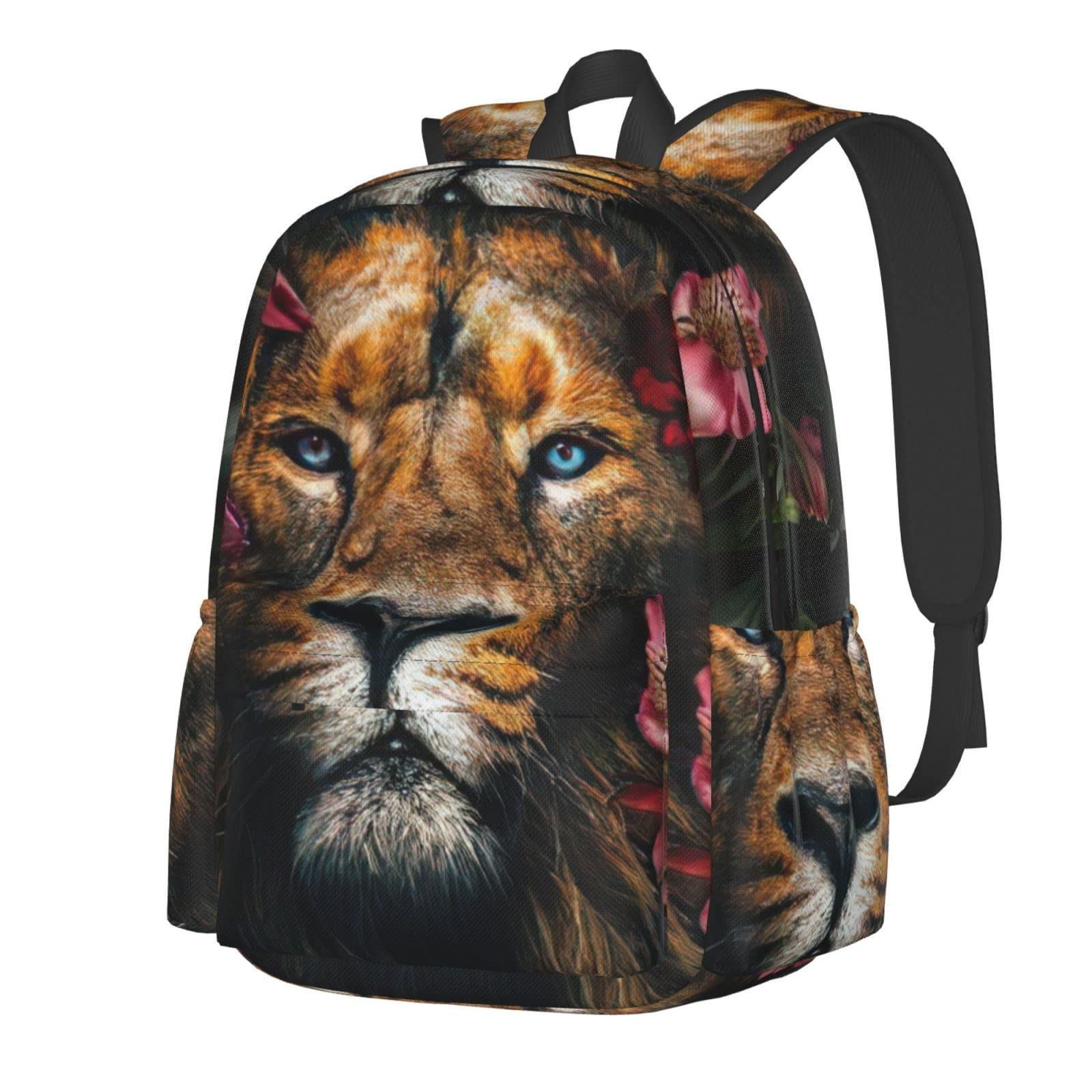 Stylish Printed Lion Bush Animal Forest Backpack - Durable School, Travel & Laptop Daypack for Women, Men & Kids | Perfect for College, Hiking & Daily Commute