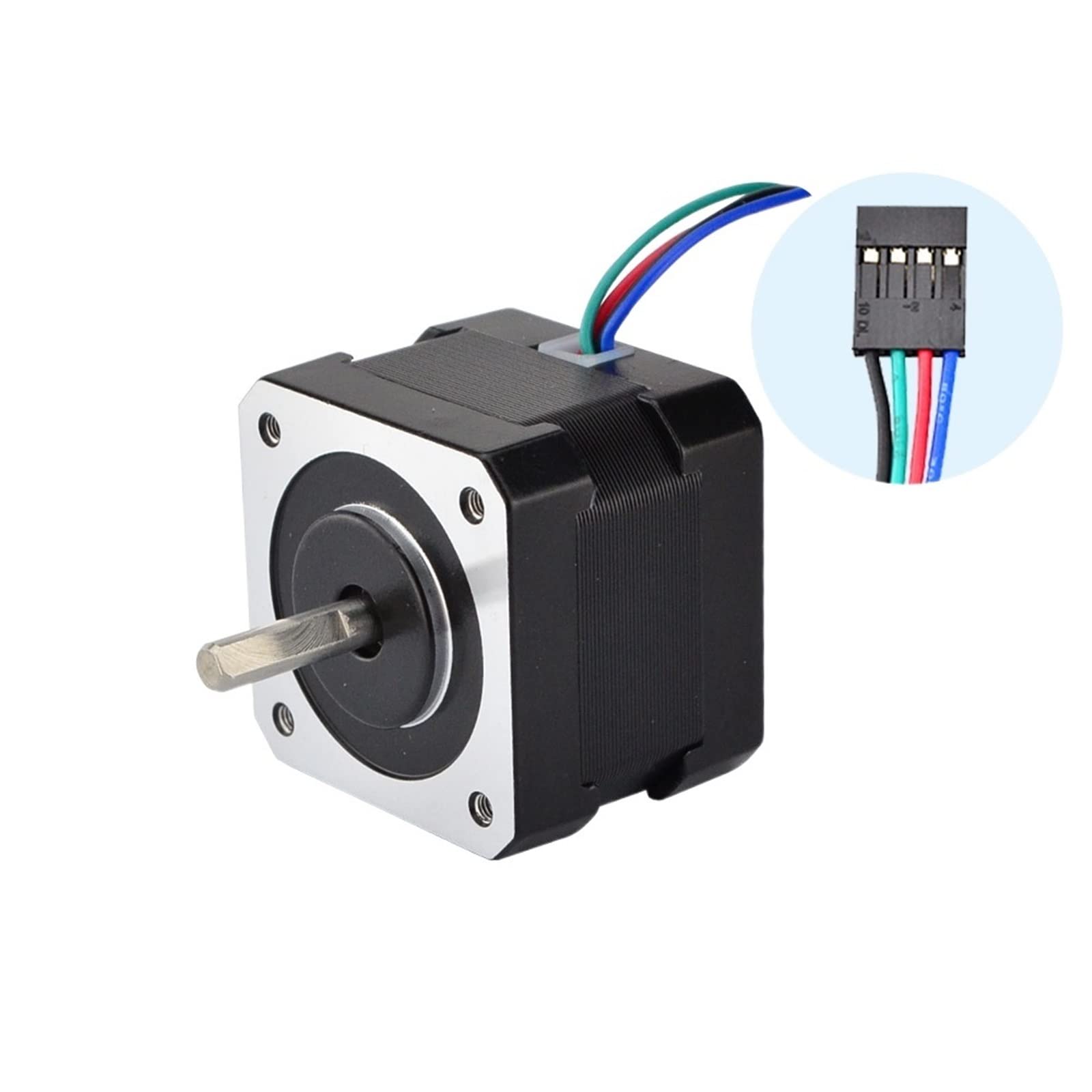 KWEIOTO Nema 17 Stepper Motor 34mm 26Ncm (36.8oz.in) 0.4A 12V - 5PCS for CNC, 3D Printer, Robotics & DIY Projects - High Torque 42BYGH 4-Lead Step Motor with 5mm Shaft Diameter