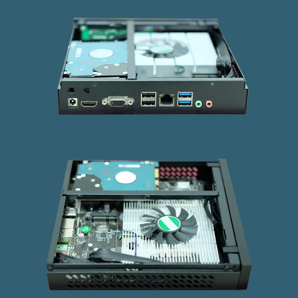 Rheross DX01 Mini ITX Slim Desktop Computer Case - Ultra Thin Half-Height Chassis for Compact PC Builds | Perfect for Home Office, HTPC & Space-Saving Workstations