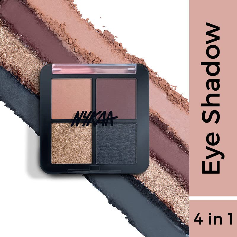 Nykaa Cosmetics Eyes On Me! 4-in-1 Quad Eyeshadow Palette - Night Out | Smoky Eye Makeup for Parties & Special Occasions