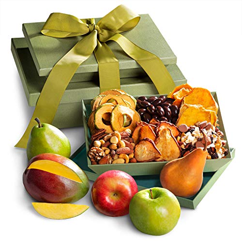 Premium Organic Fruit & Nut Gift Basket - Healthy Snack Box for Holidays, Corporate Gifts & Home Delights | Vegan, Gluten-Free, Non-GMO Treats