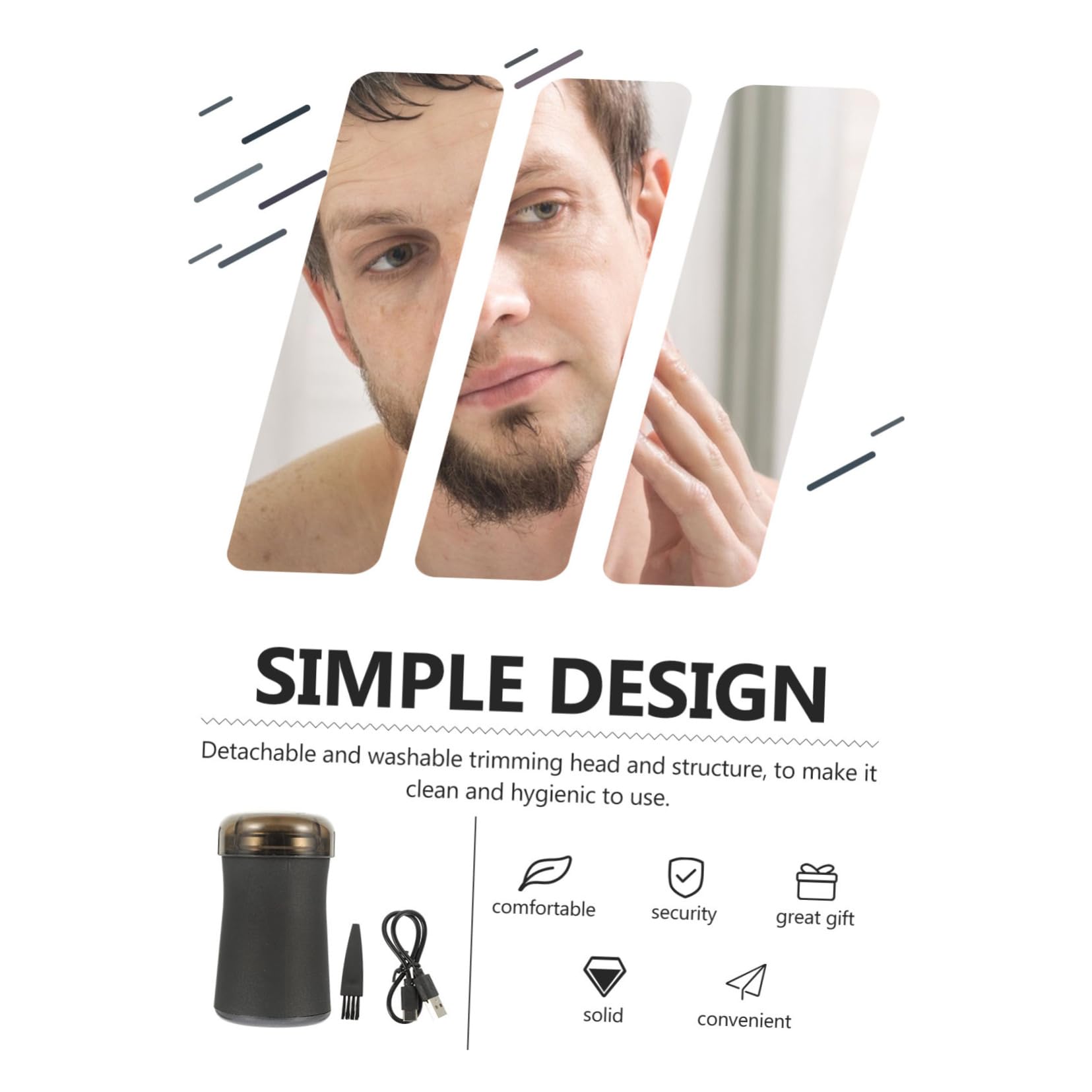5 Sets Men's Electric Razor & Trimmer - 3D Floating Shaver for Face & Body Hair, Aluminum Alloy Black - Perfect for Travel, Gym & Daily Grooming Routine