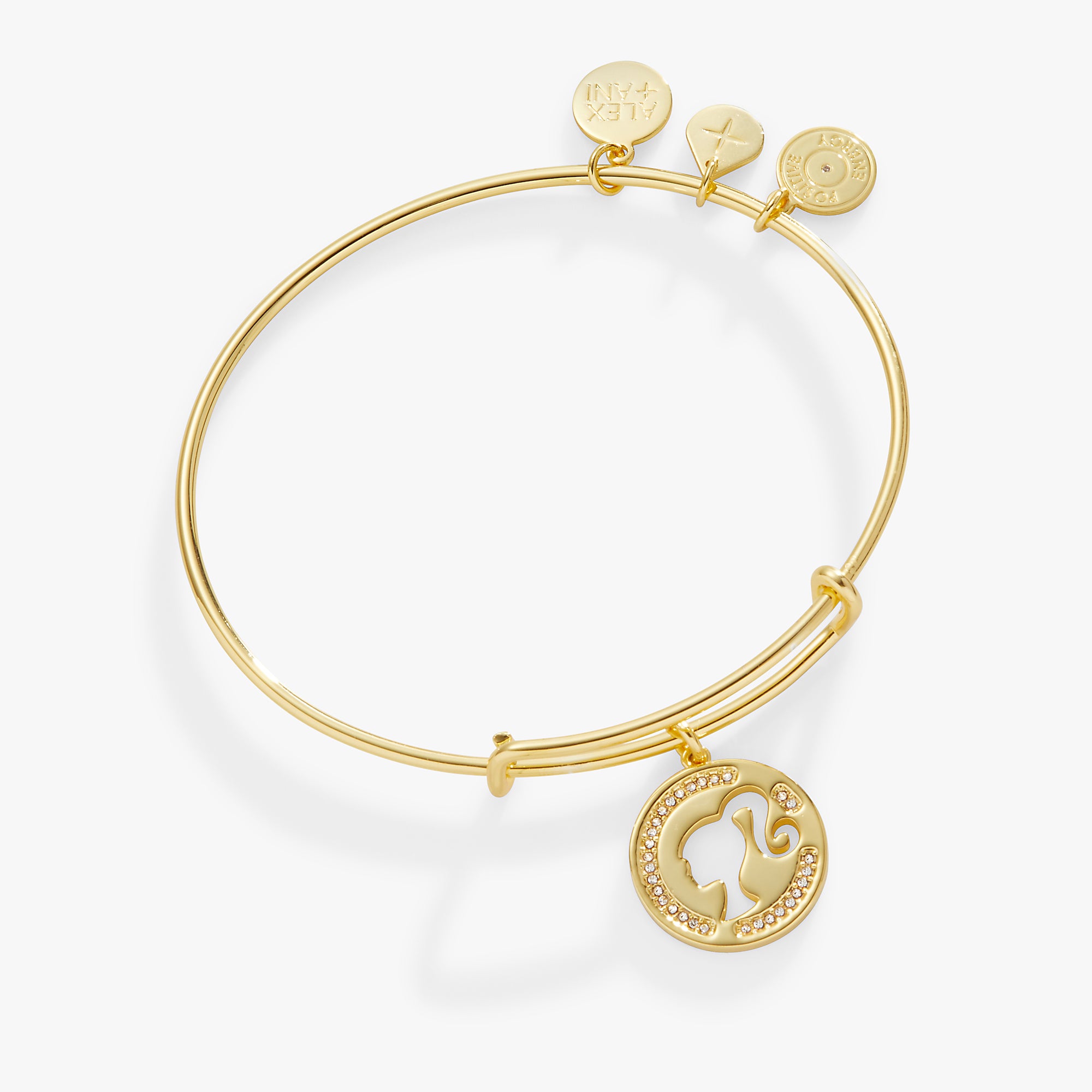Barbie™ Silhouette Pave Charm Bangle - Elegant Fashion Jewelry for Women & Girls | Perfect for Birthday Gifts, Party Accessories & Everyday Wear