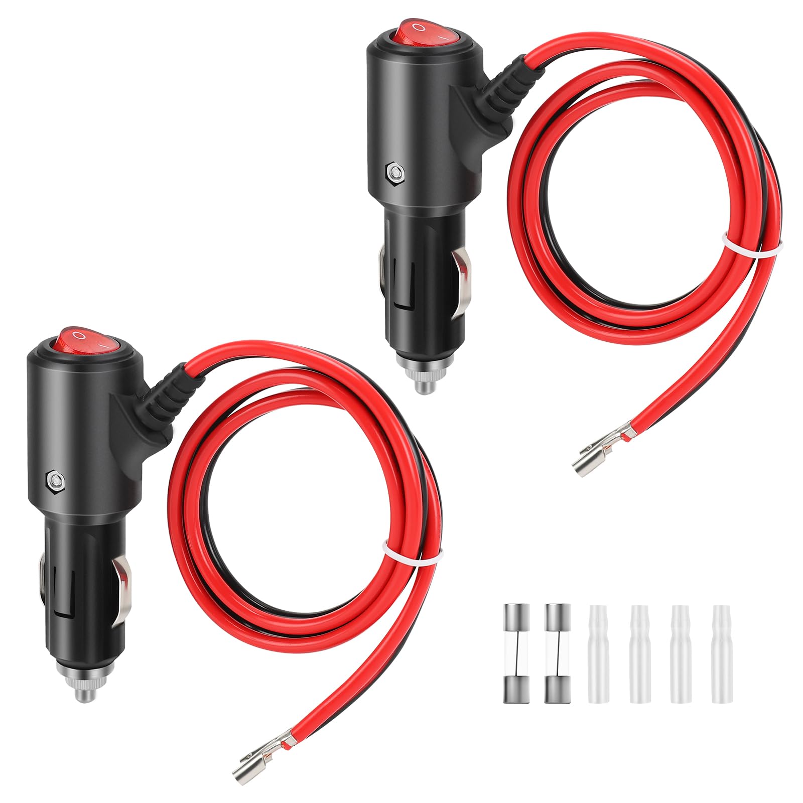 12V Cigarette Lighter Male Plug Replacement with On/Off Switch - 1.8FT 14AWG Extension Cable for Car, Truck, Motorcycle - Power Your GPS, Phone Charger & Portable Devices On The Go