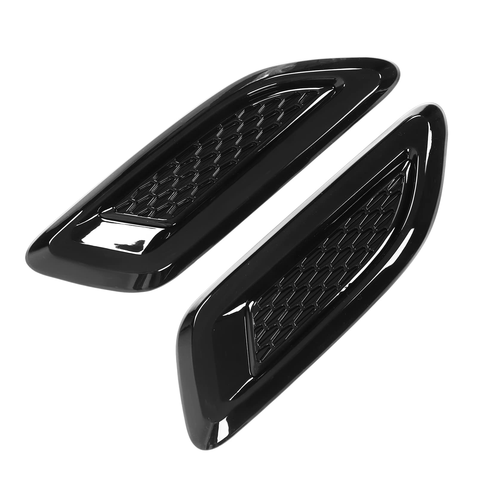 Bonnet Air Vent Trims - Pair of Hood Air Outlet Covers for Car Modification (Piano Black) | High Strength & Durable | Perfect for Performance Cars & Custom Builds