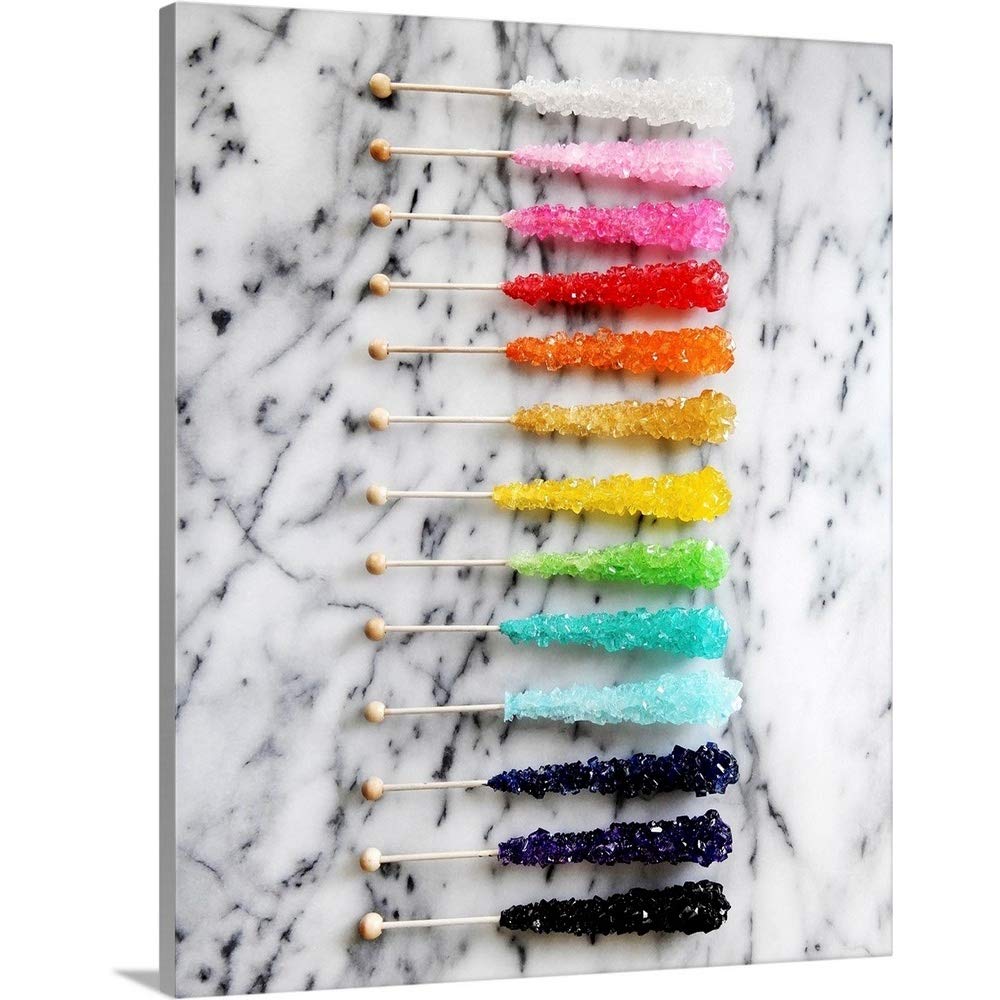 Vibrant Rock Candy Gradient Canvas Wall Art Print - Colorful Candy Artwork for Home, Office & Nursery Decor