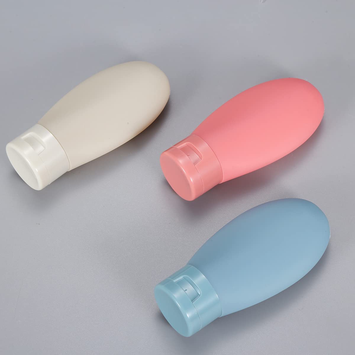LIYUABU 3-Piece Travel Bottle Set - 60ml Leak-Proof Empty Plastic Squeeze Bottles for Shampoo, Conditioner & Toiletries - Includes Storage Bag (Multicolor) - Perfect for Air Travel, Gym & Vacation Essentials