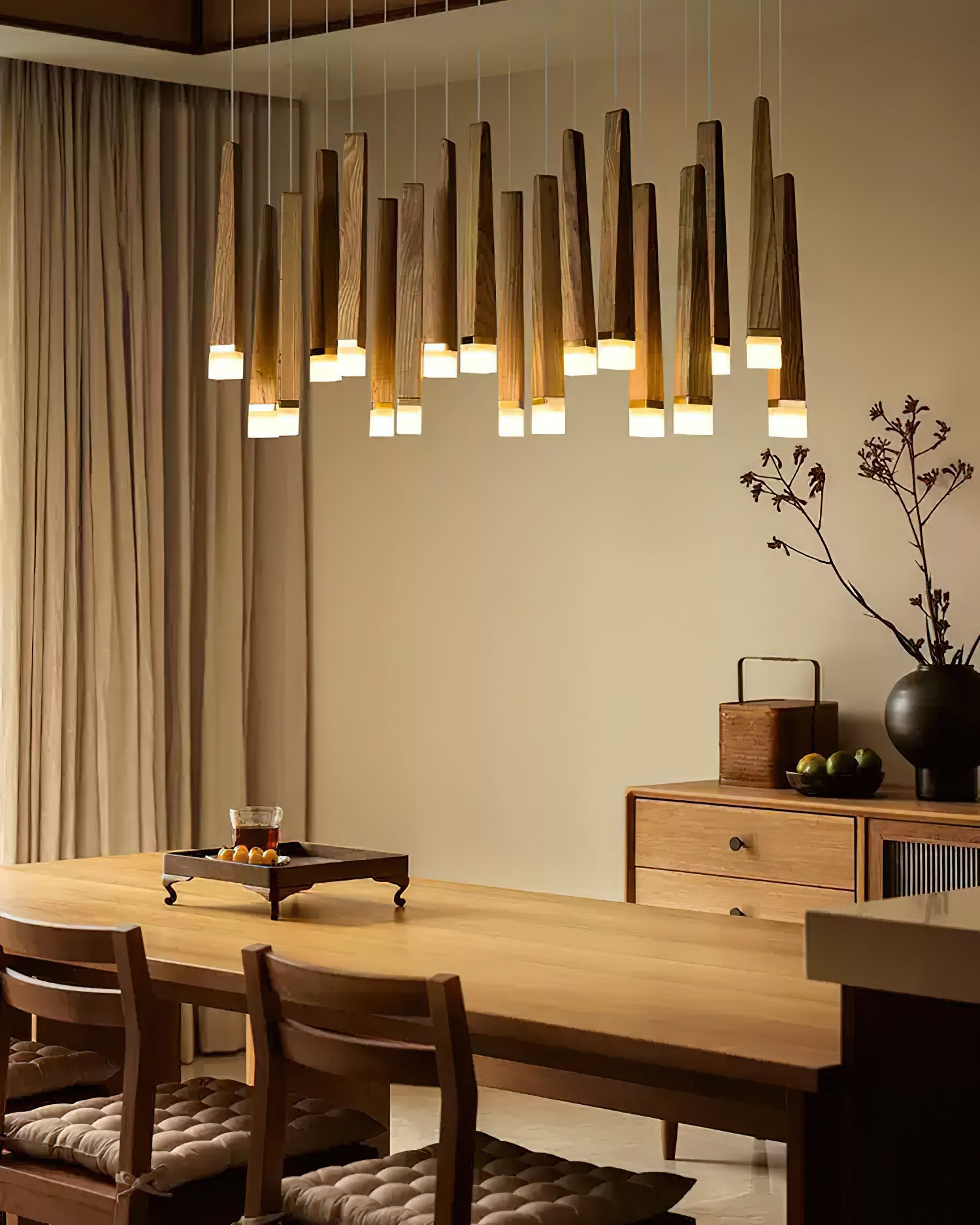Rustic Firewood Stick Chandelier - Handmade Wooden Ceiling Light Fixture for Cabin, Farmhouse & Lodge Decor - Perfect for Living Room, Bedroom or Dining Area Lighting