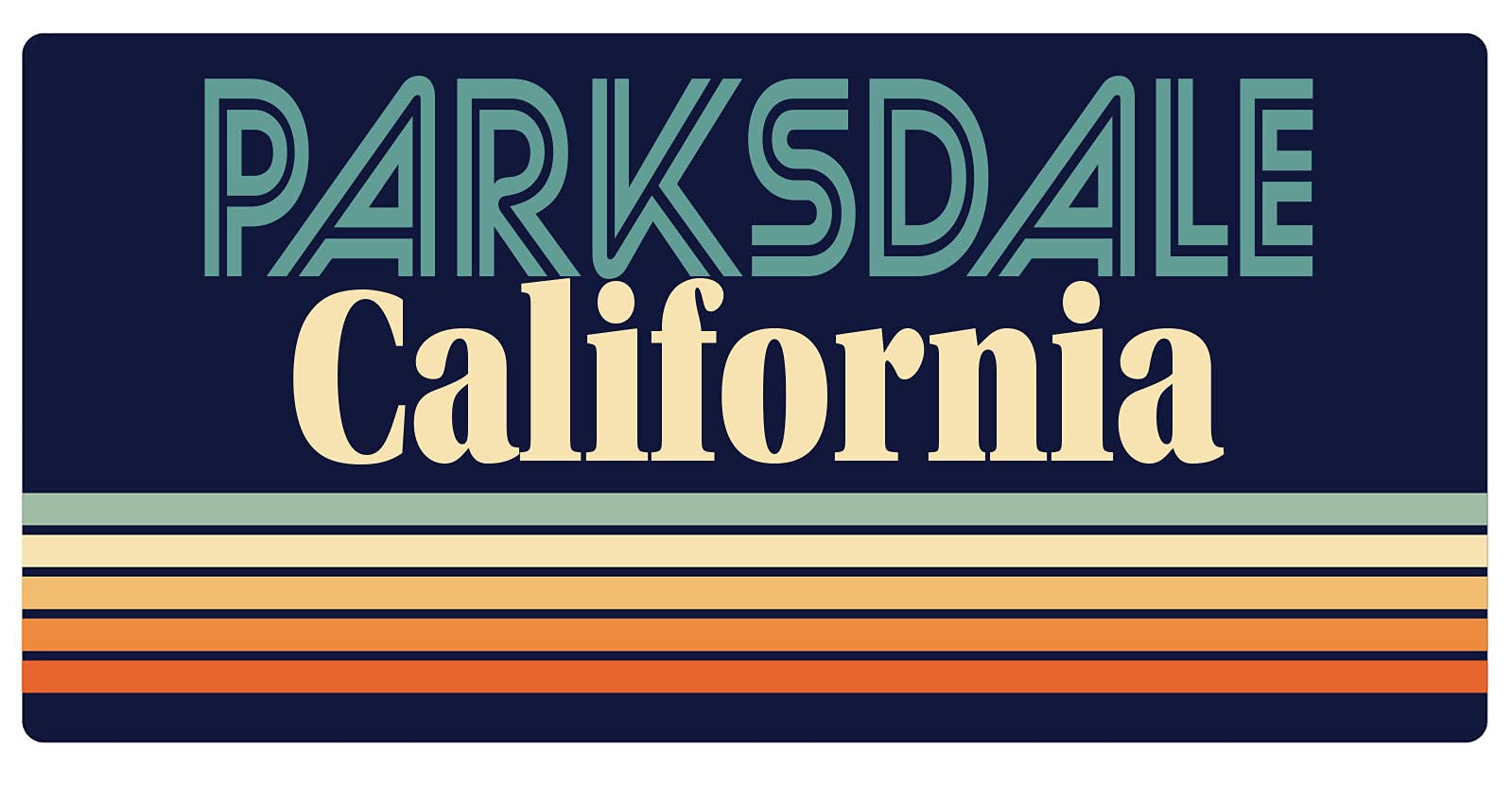 Parksdale California 5 x 2.5-Inch Retro Fridge Magnet - Vintage Style Decorative Magnet for Refrigerator, Office, Home & Dorm Room Decor