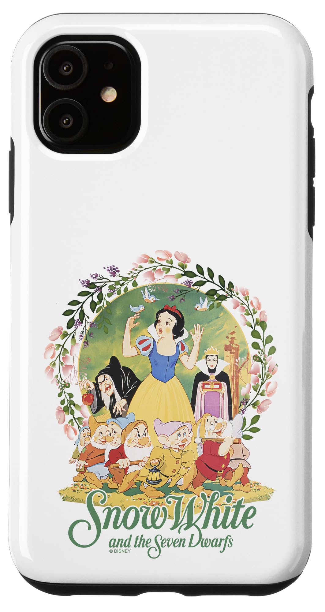 iPhone 11 Case - Disney Snow White & The Seven Dwarfs Floral Portrait Design | Protective Phone Cover for Women & Girls | Perfect Gift for Disney Fans, Birthday & Christmas