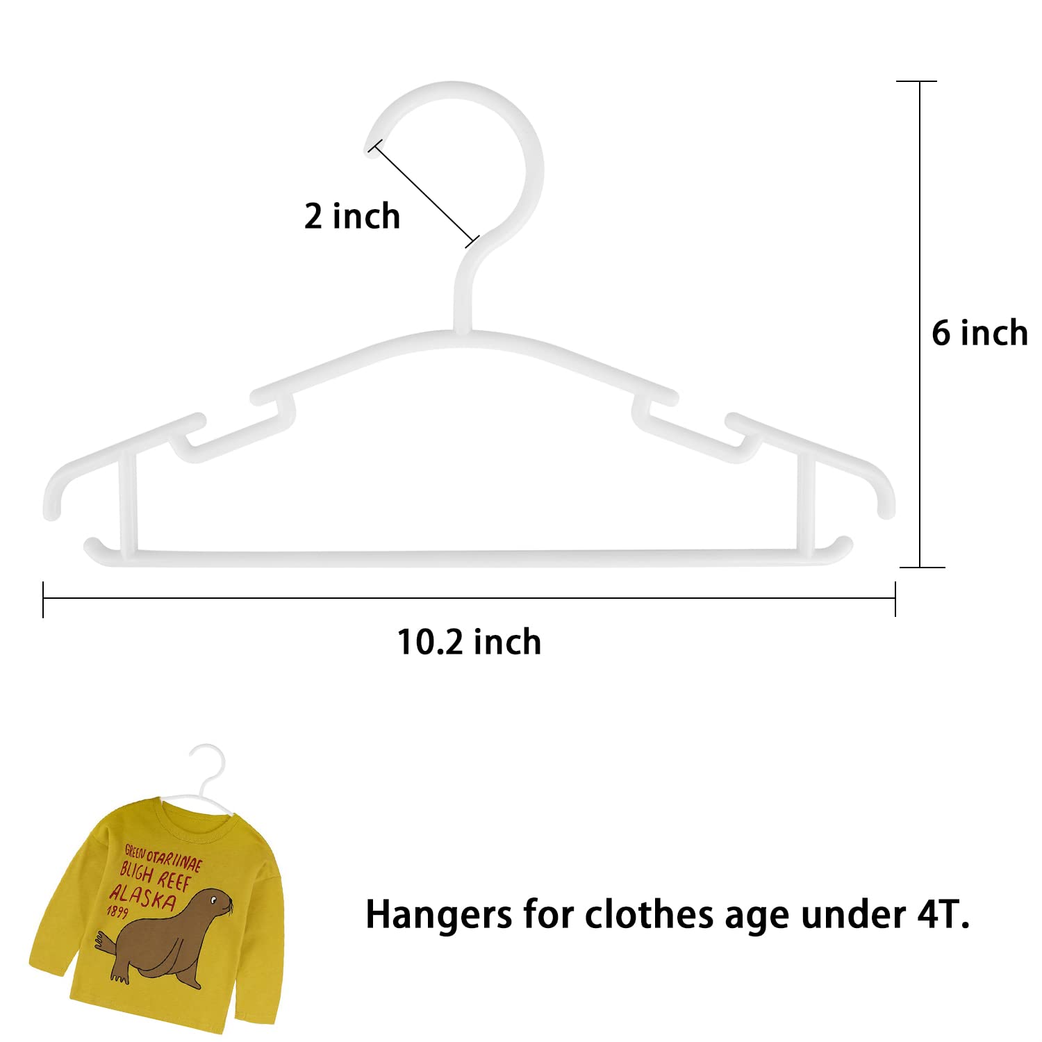80 Pack White Baby Clothes Hangers - 10.24