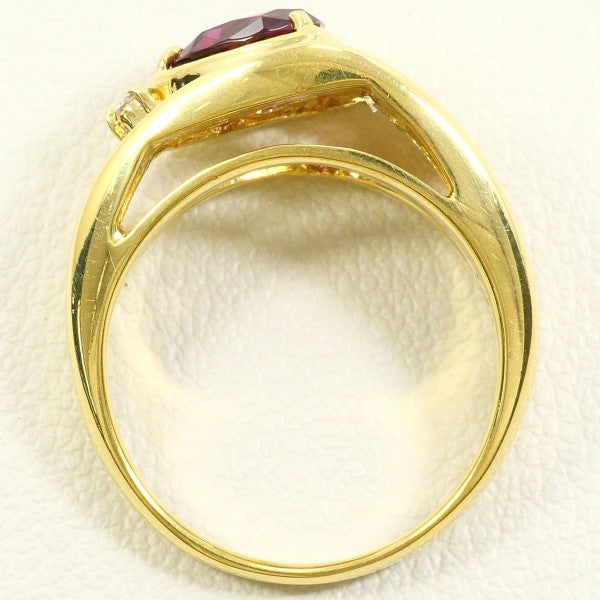 18K Yellow Gold Rhodolite Garnet Diamond Ring for Women - Elegant Vintage Style Engagement & Wedding Jewelry Gift - Perfect for Anniversaries, Proposals, and Special Occasions