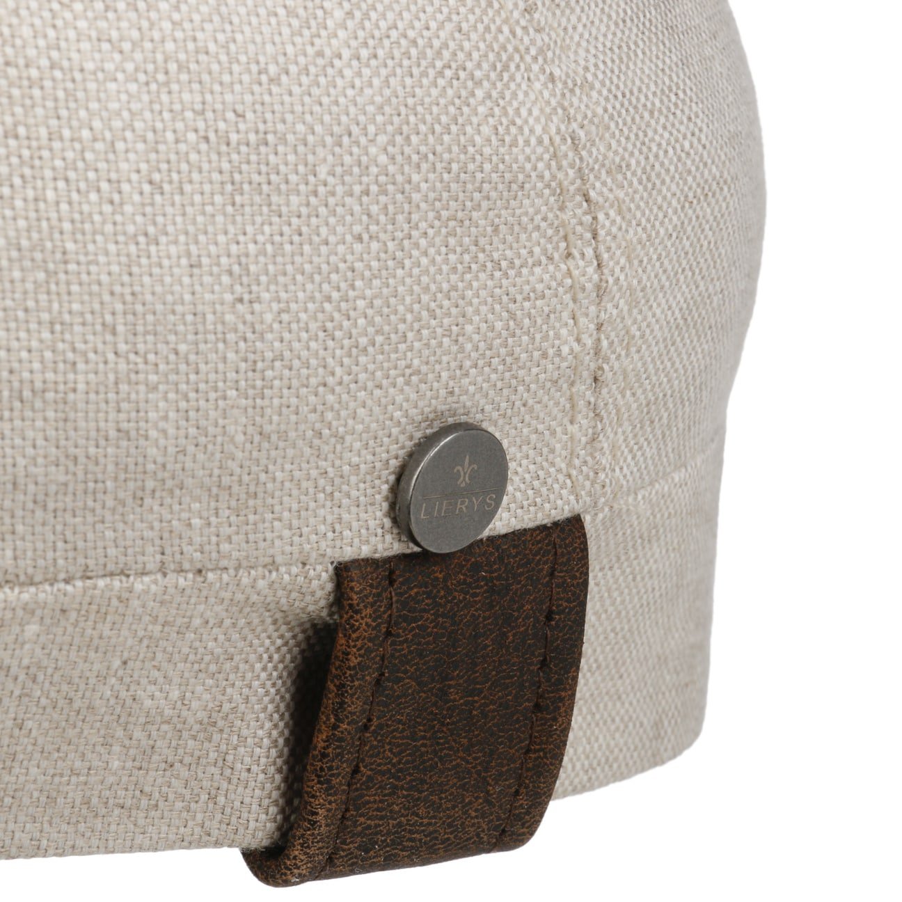 Lierys Stylish City Leather Piping Linen Cap - Fashionable Unisex Summer Hat for Men & Women - Perfect for Outdoor Activities, Beach Vacations, and Urban Streetwear Looks
