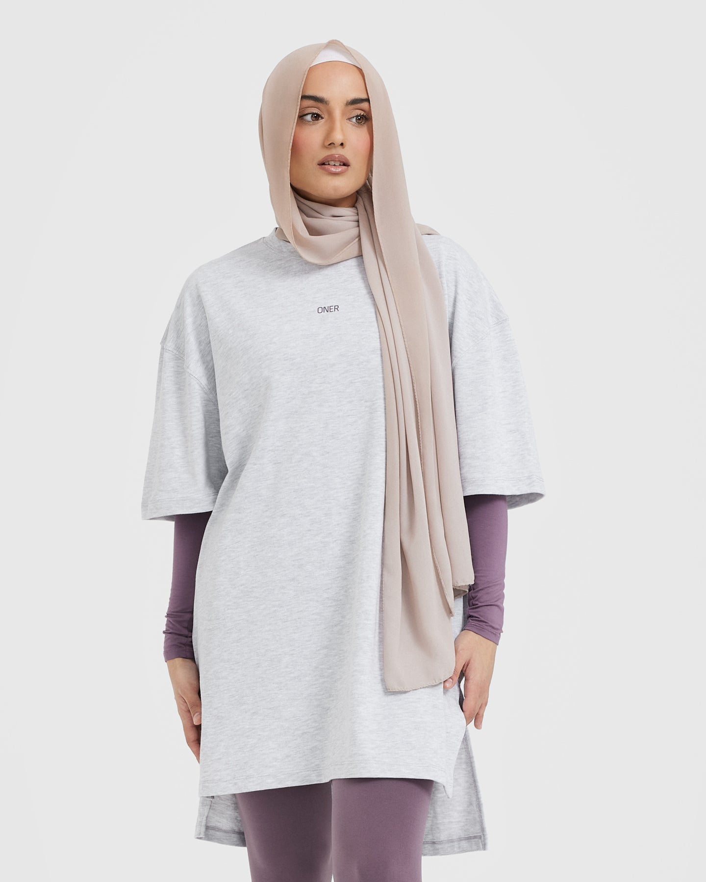 Raising The Bar Graphic Longline T-Shirt for Men | Light Grey Marl | Casual Streetwear & Everyday Outfit Essential