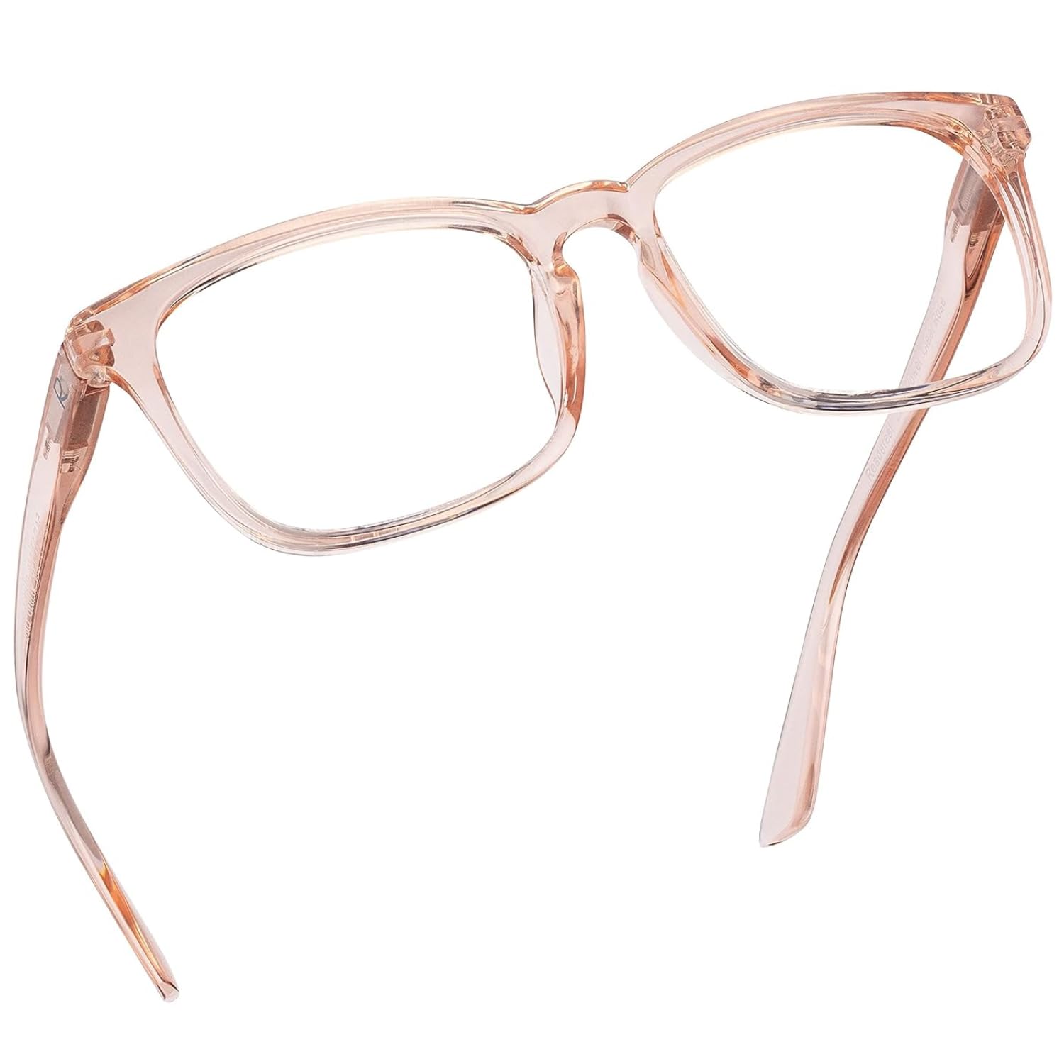 Readerest Blue Light Blocking Reading Glasses - Anti Glare Computer Eyeglasses with UV Protection (0.00 Magnification, Blush) - Thin Reflective Lens for Eye Strain Relief - Stylish Unisex Design for Office, Gaming & Screen Time
