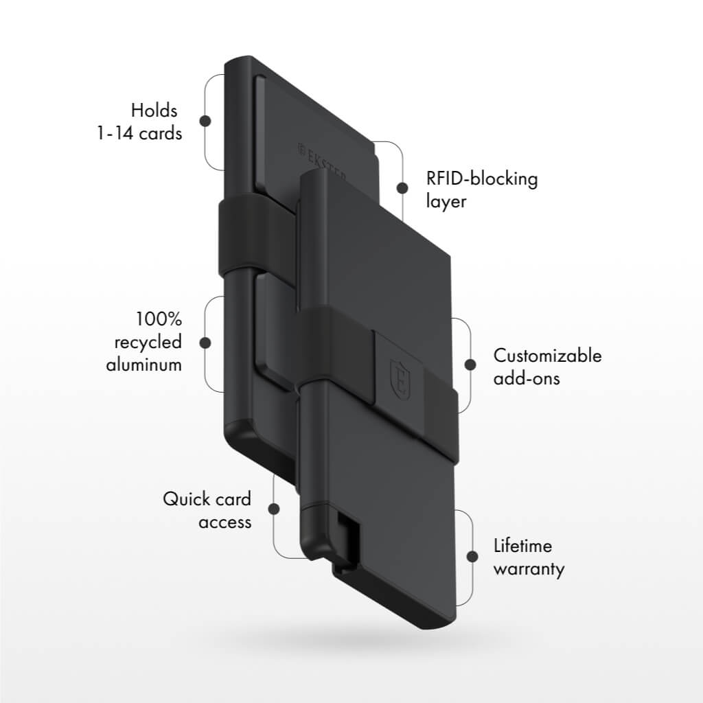 Ekster Pro RFID Blocking Aluminum Card Holder - Slim Minimalist Wallet for Men & Women - Perfect for Travel, Business & Everyday Carry