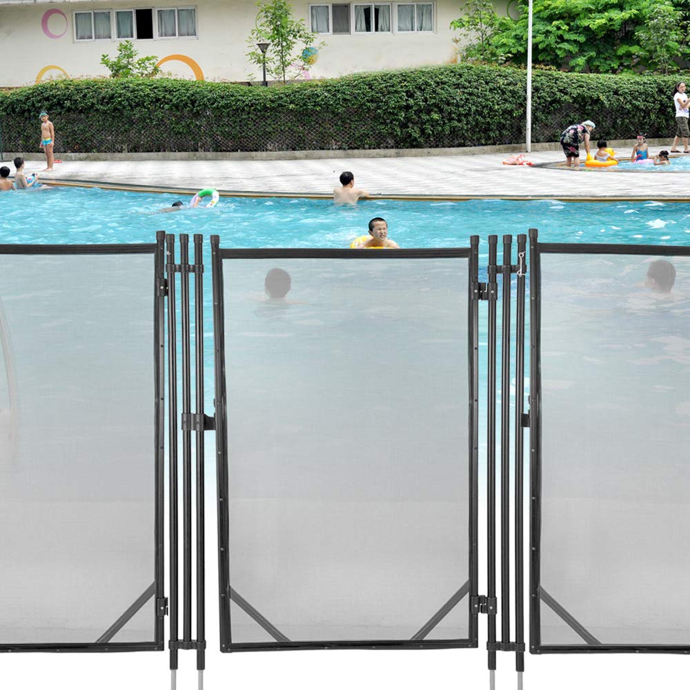4x2.5Ft Removable DIY Safety Fence for In-Ground Swimming Pools - Heavy Duty Pool Fencing Gate with Easy Installation | Perfect for Backyard, Residential & Commercial Pool Safety