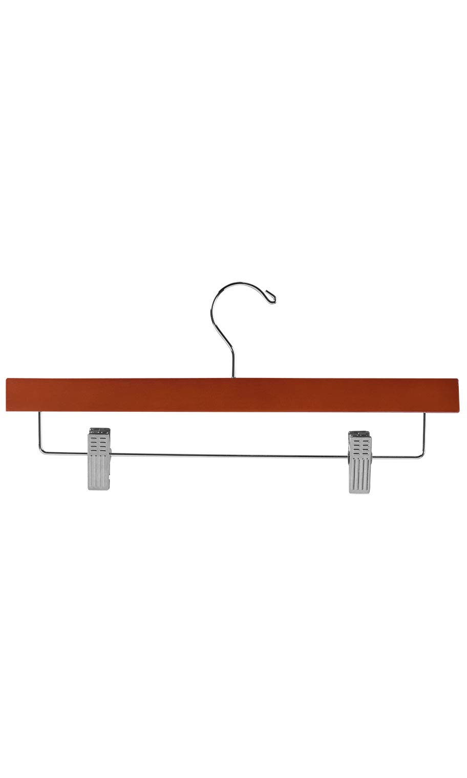 SSWBasics 14 Inch Cherry Wood Clothes Hangers for Skirts & Pants - Bulk Pack of 50 - Durable Wooden Hangers for Closet Organization - Perfect for Retail Stores, Boutiques & Home Wardrobe Storage